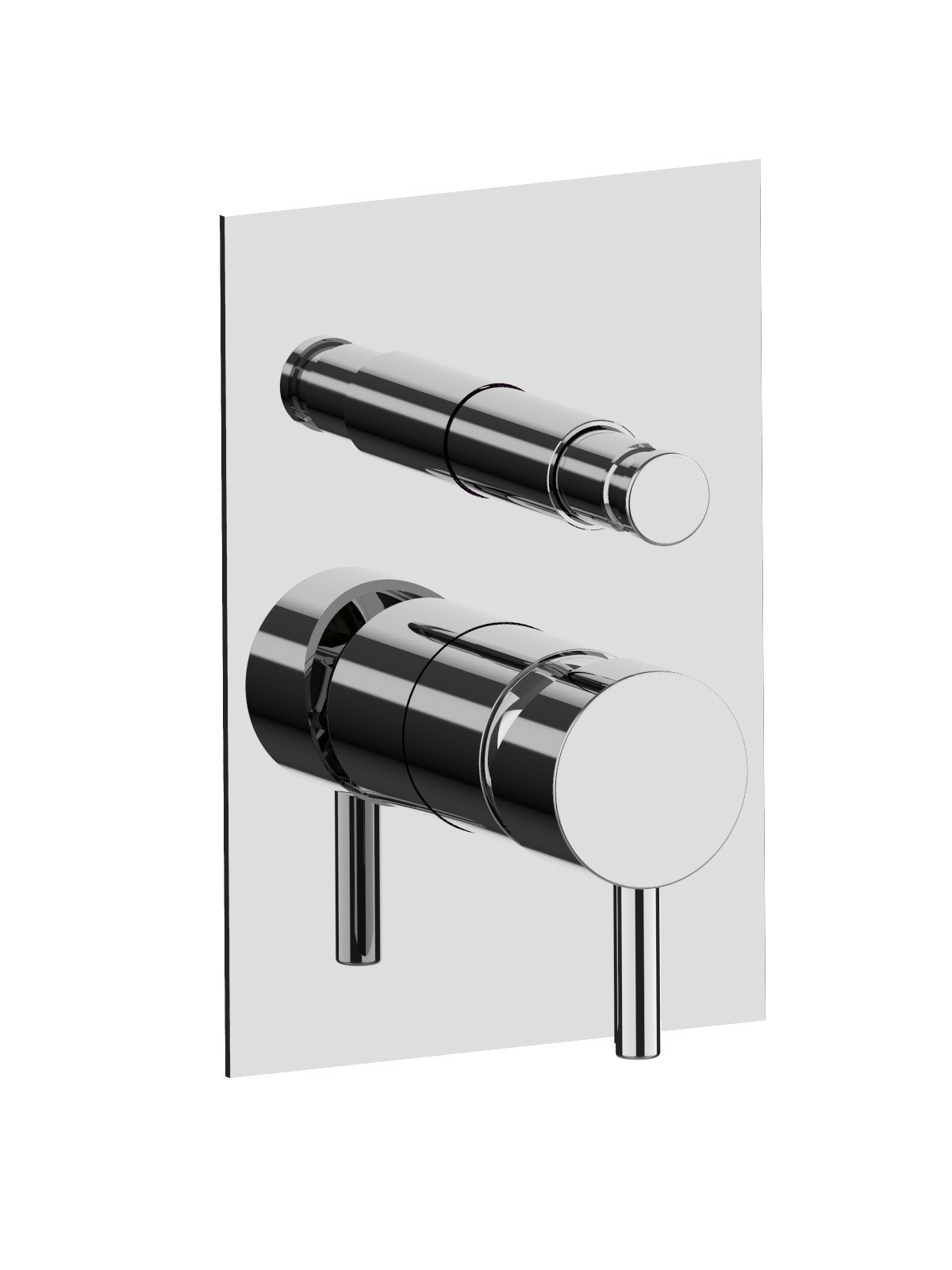 Complete built-in single-lever mixer with automatic diverter