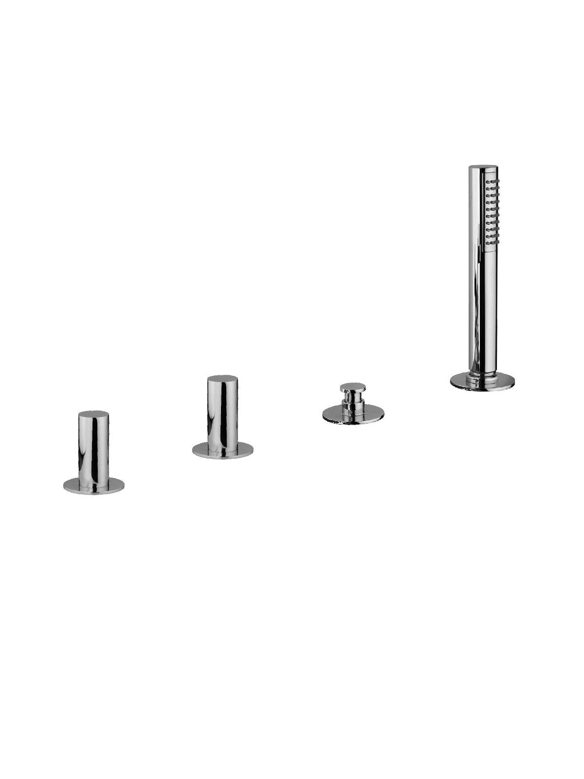 Deck mounted bath mixer with diverter and pull-out shower