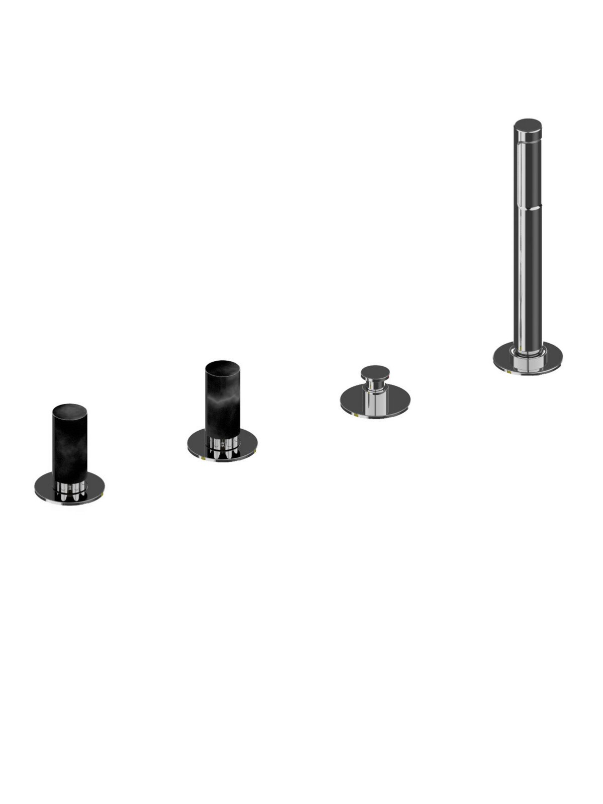 Deck mounted bath mixer with diverter and pull-out shower