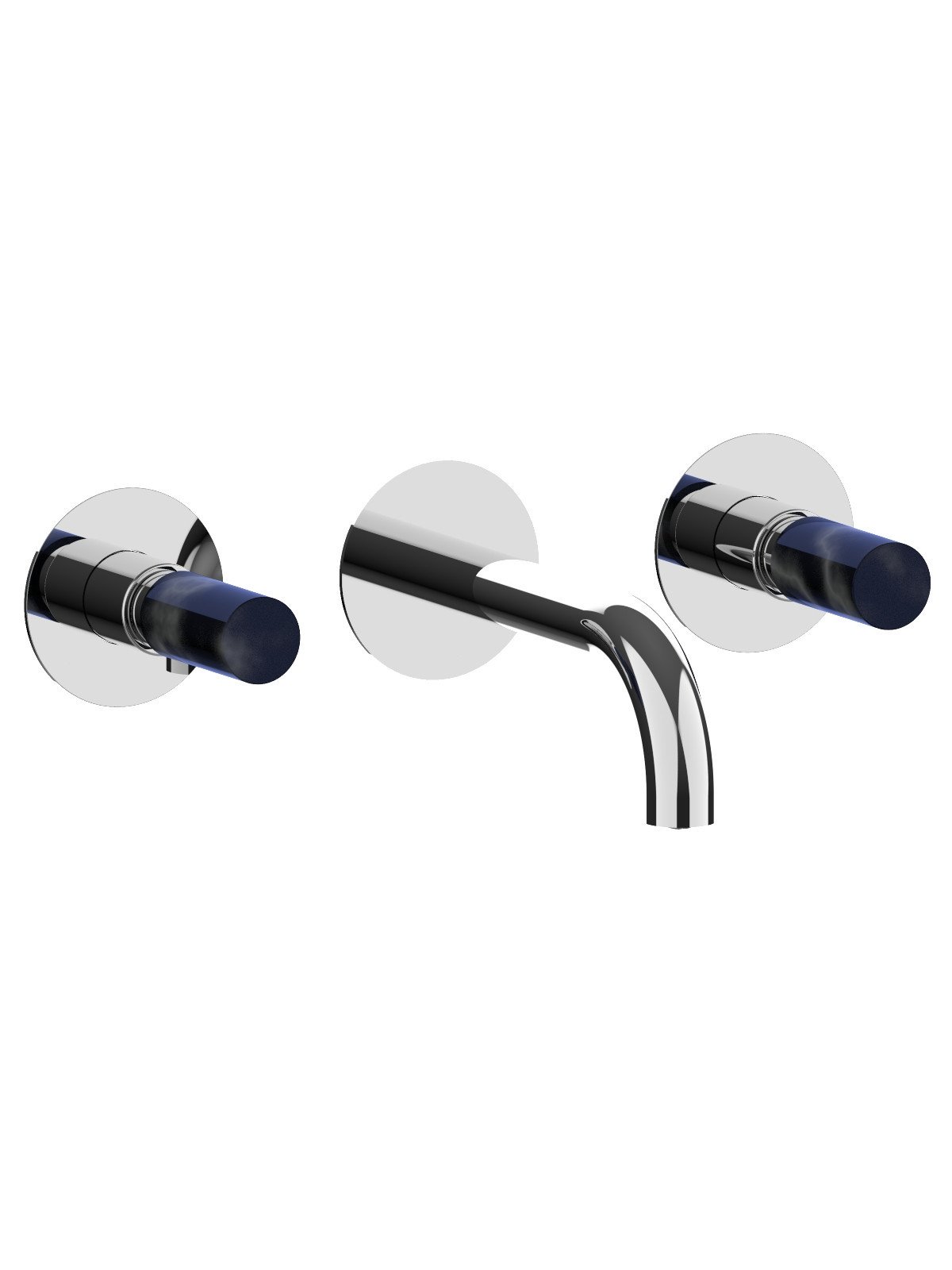 Complete built-in washbasin mixer without pop-up waste complet