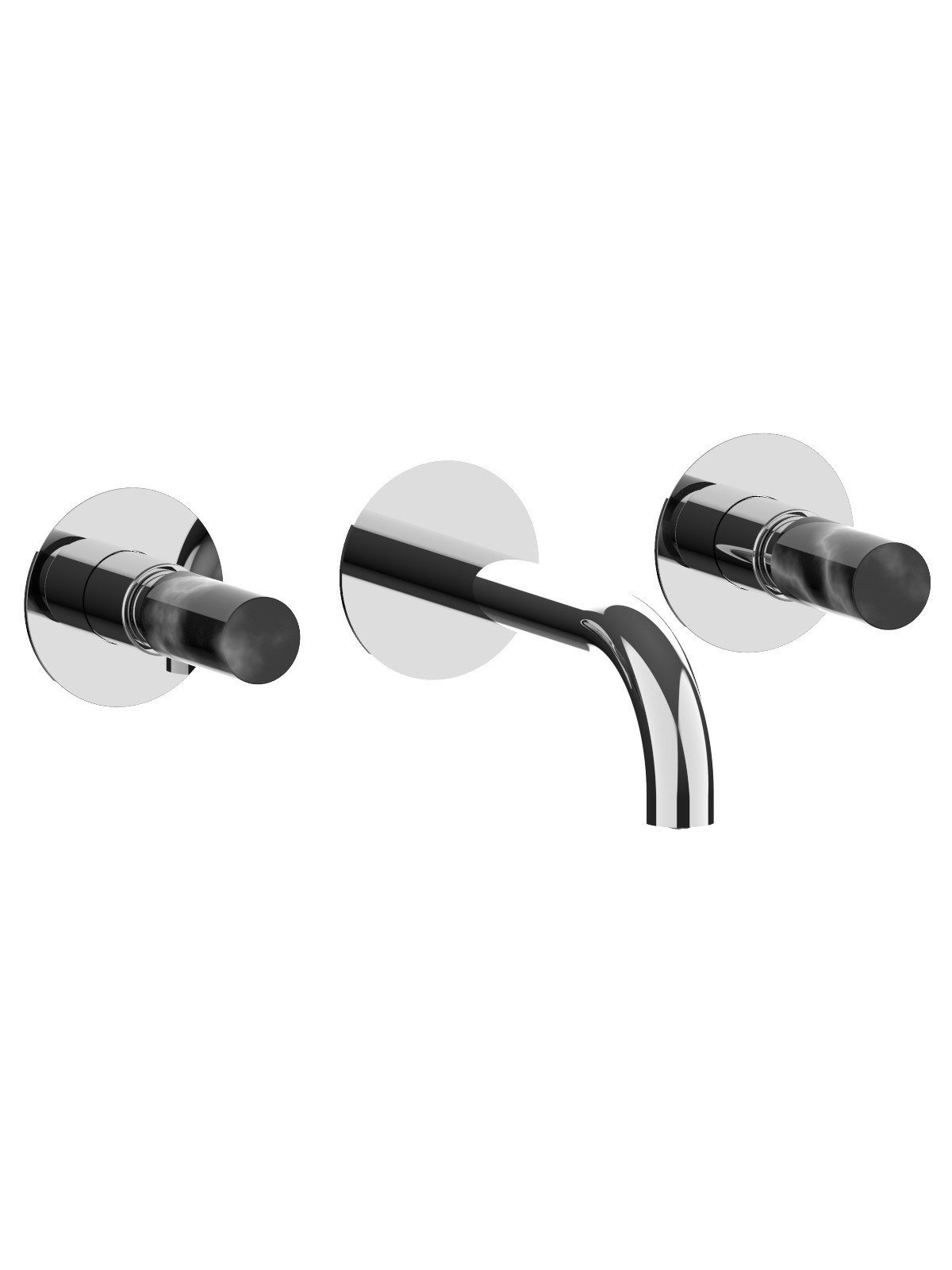 Complete built-in washbasin mixer without pop-up waste complet