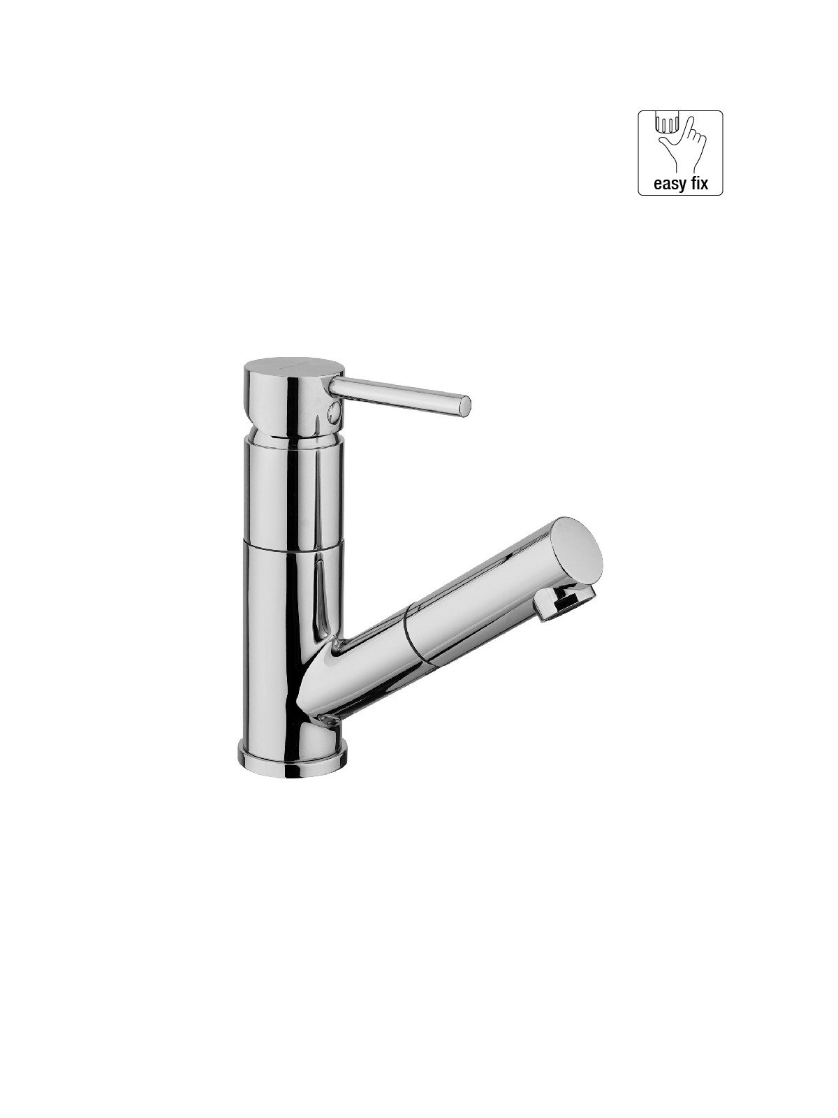 Single-lever washbasin mixer with pull-out shower