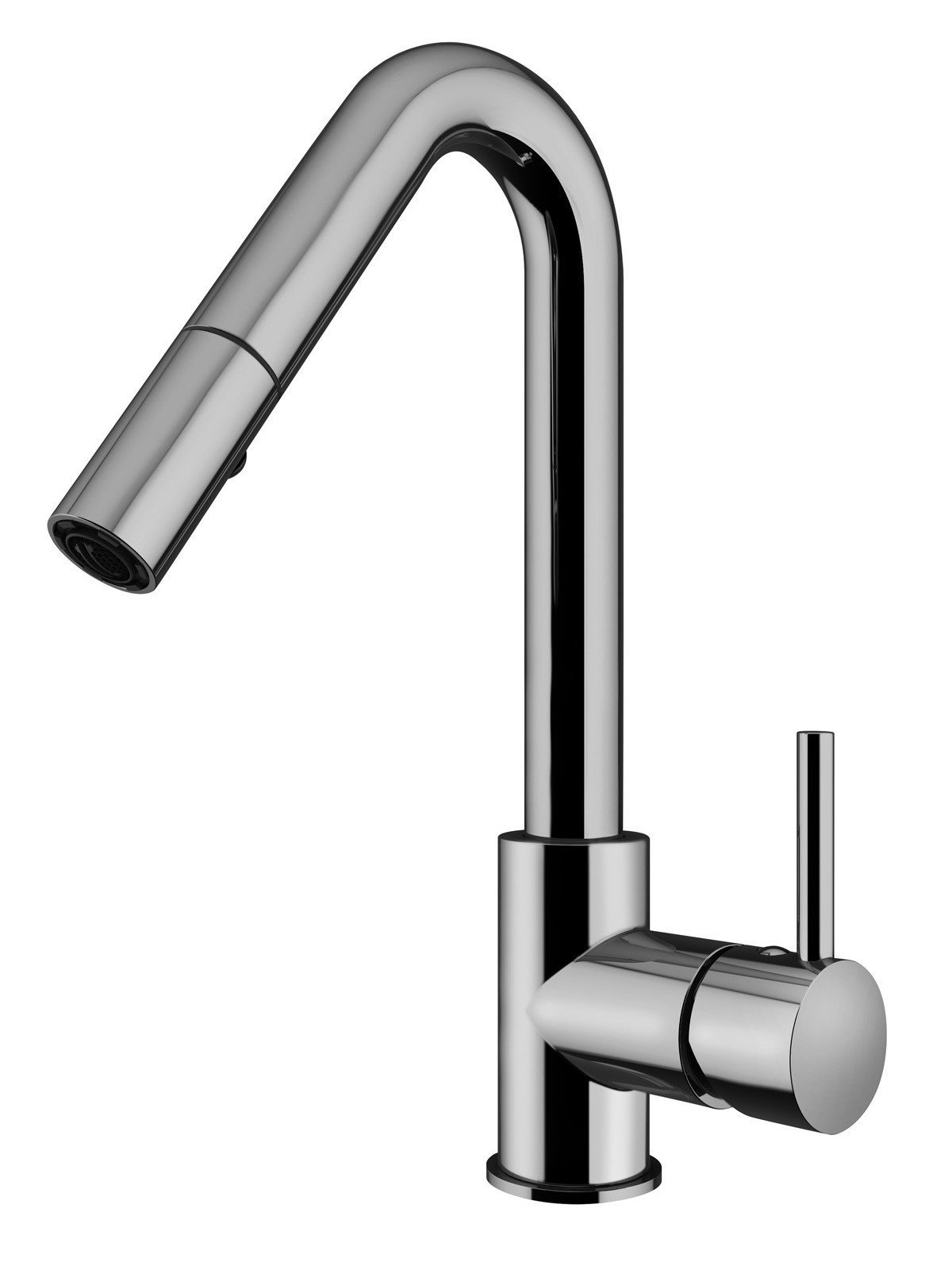 Mixer with push drain, swivel spout, pull-out 2 jet handshower