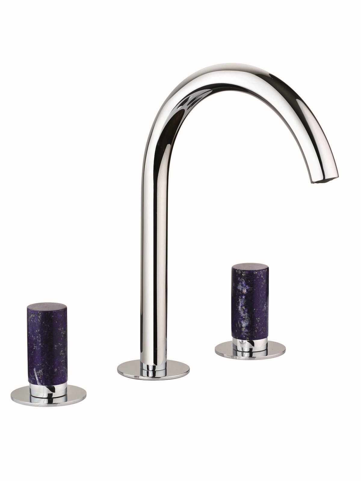 3-hole washbasin mixer with fixed spout without pop-up waste