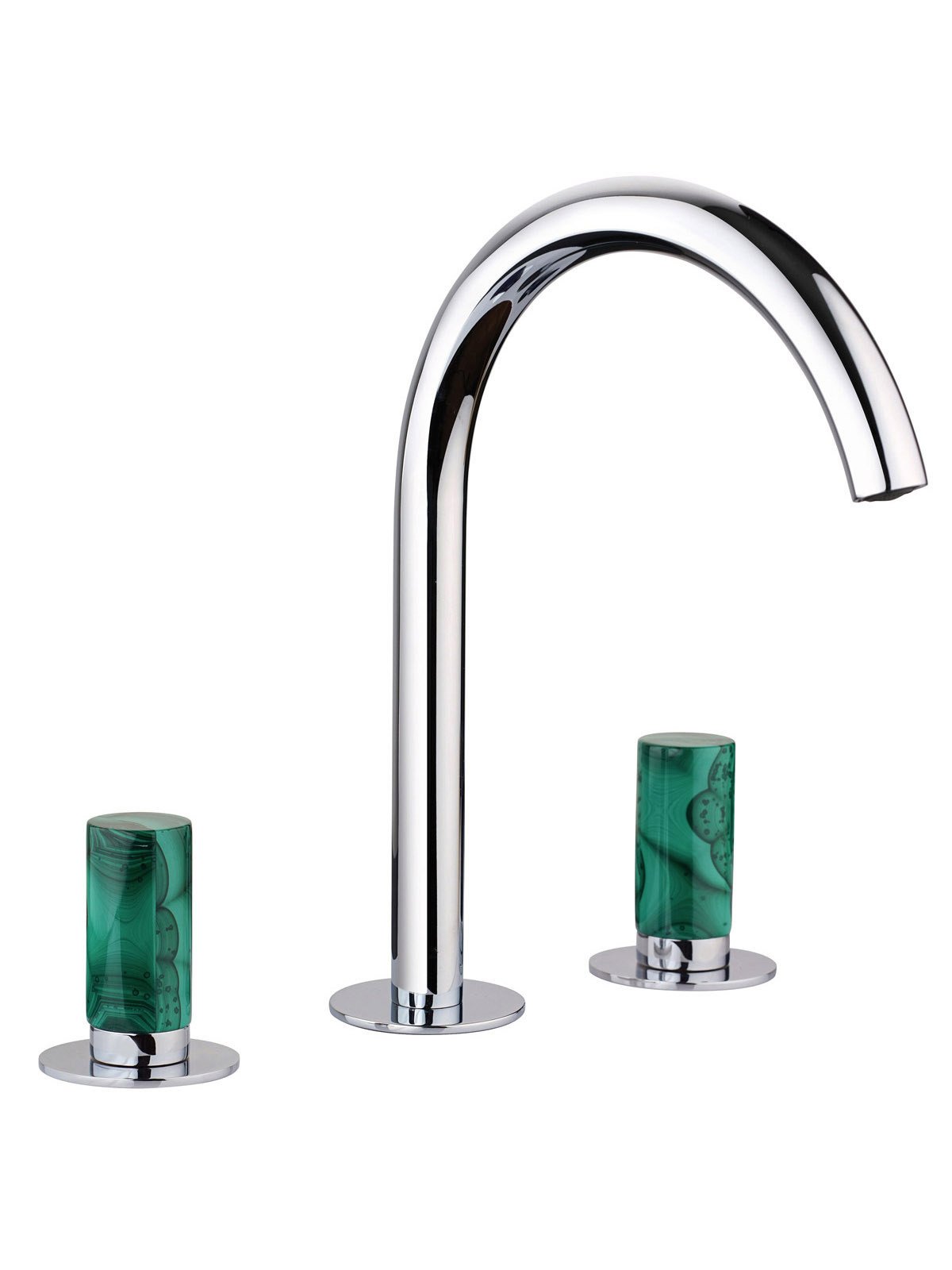 3-hole washbasin mixer with fixed spout without pop-up waste