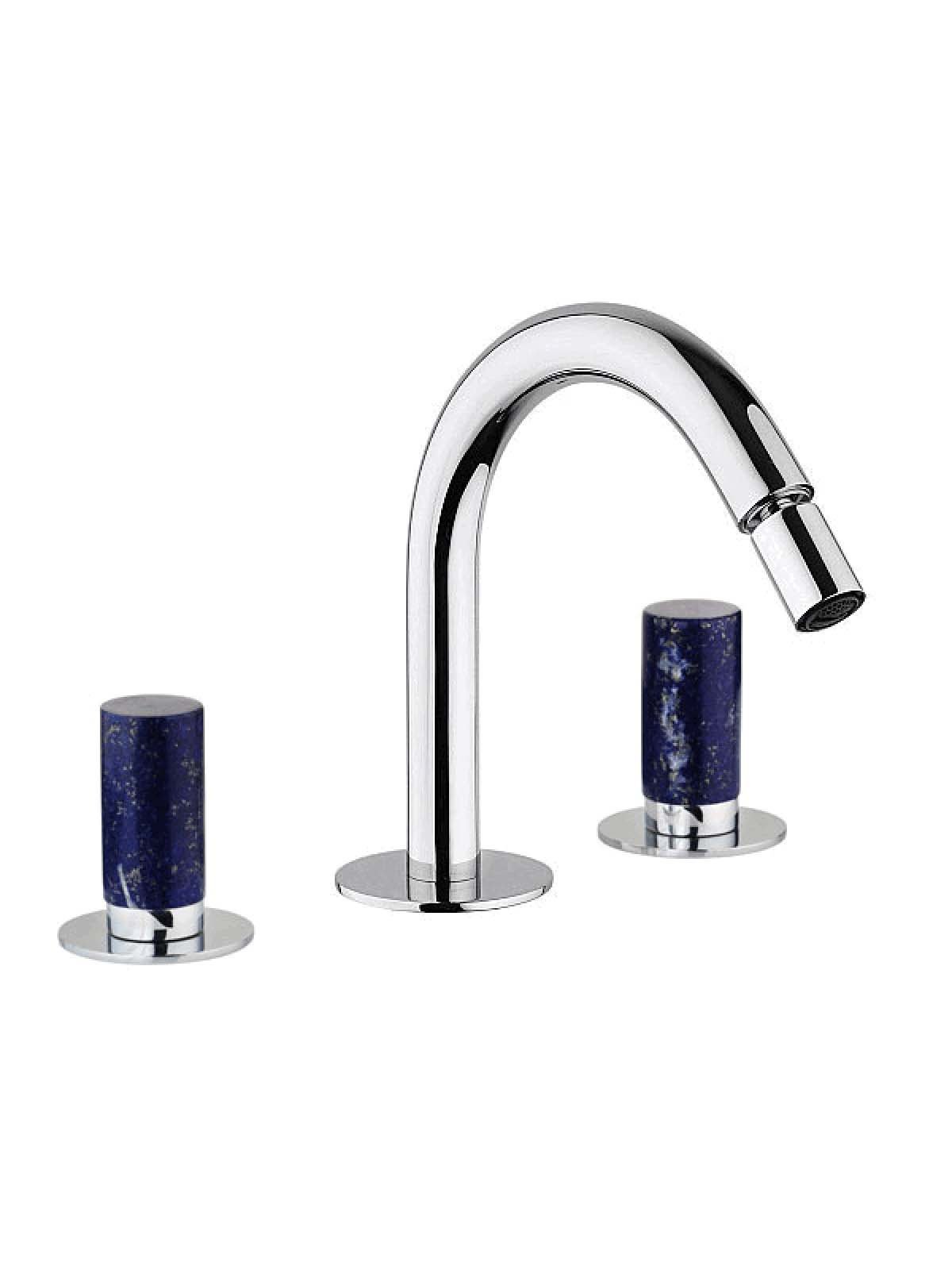 3-hole bidet mixer with fixed spout without pop-up waste