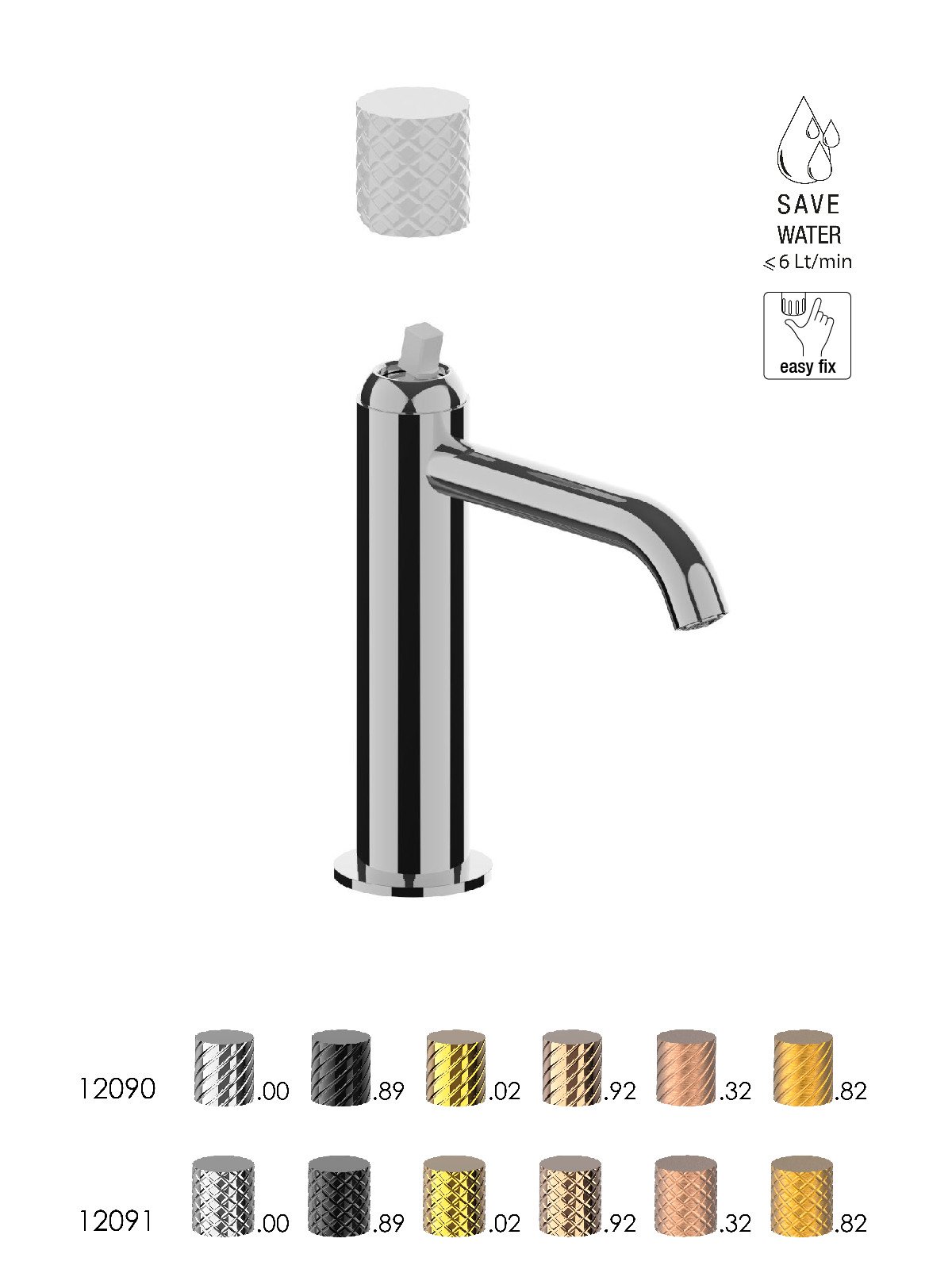 Single-lever washbasin mixer with 1-1/4pop-up waste