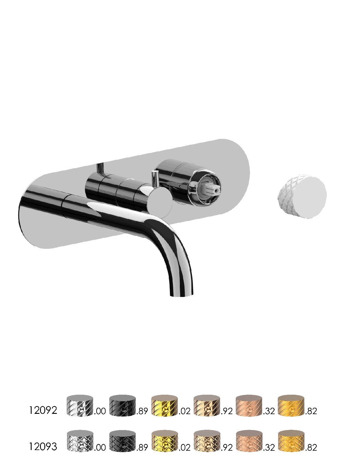 External set for built-in bath mixer with 2-way ceramic discs di