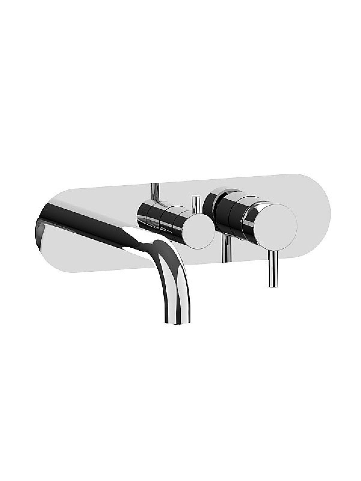 External set for built-in bath mixer with 3-way ceramic discs di