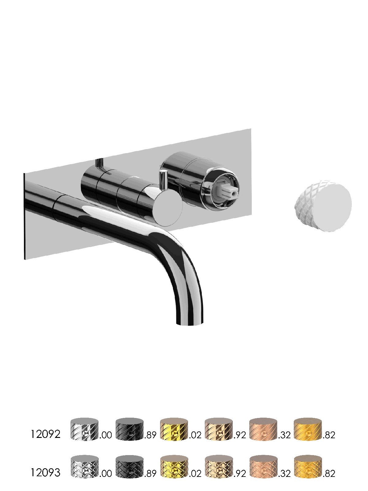 External set for built-in bath mixer with 3-way ceramic discs di