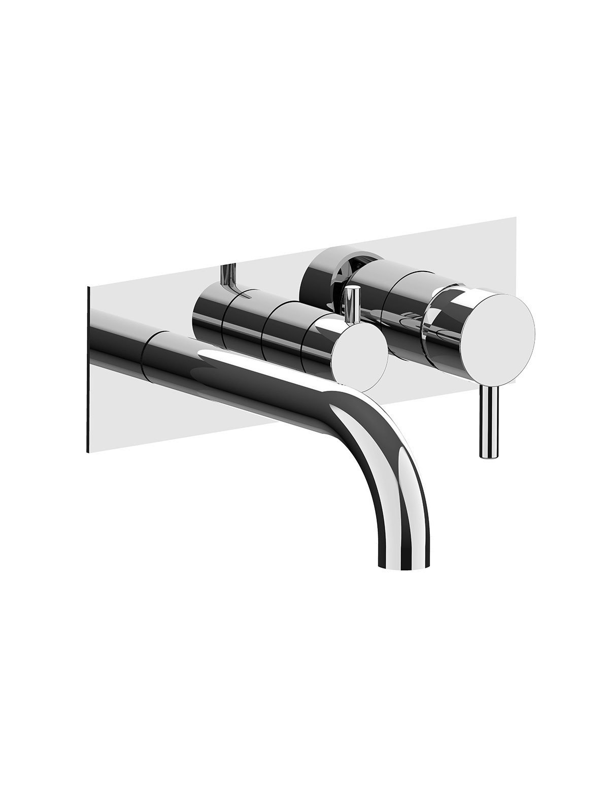 External set for built-in bath mixer with 2-way ceramic discs di