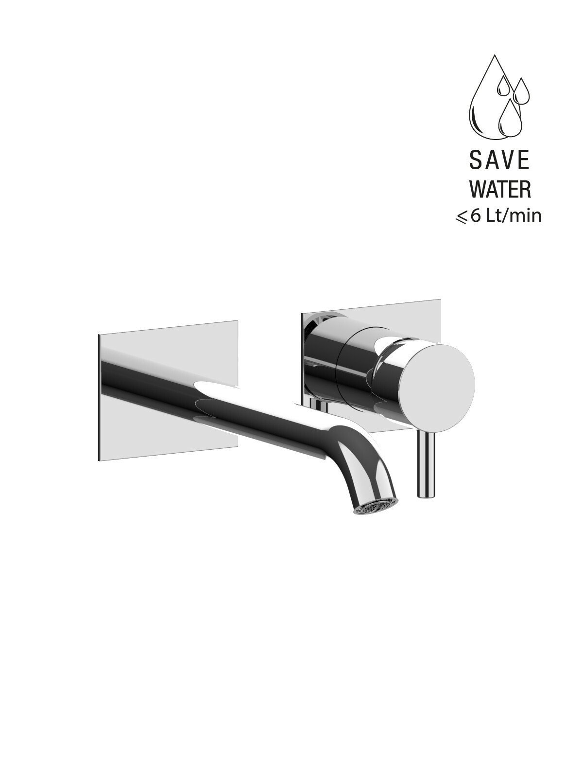 External visible components built-in washbasin mixer without pop