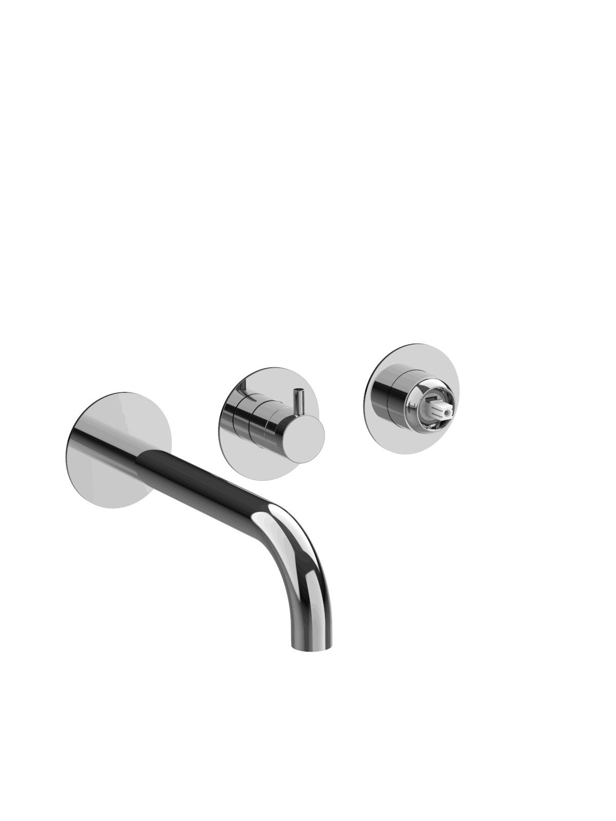 External set for built-in bath mixer with 3-way ceramic discs di