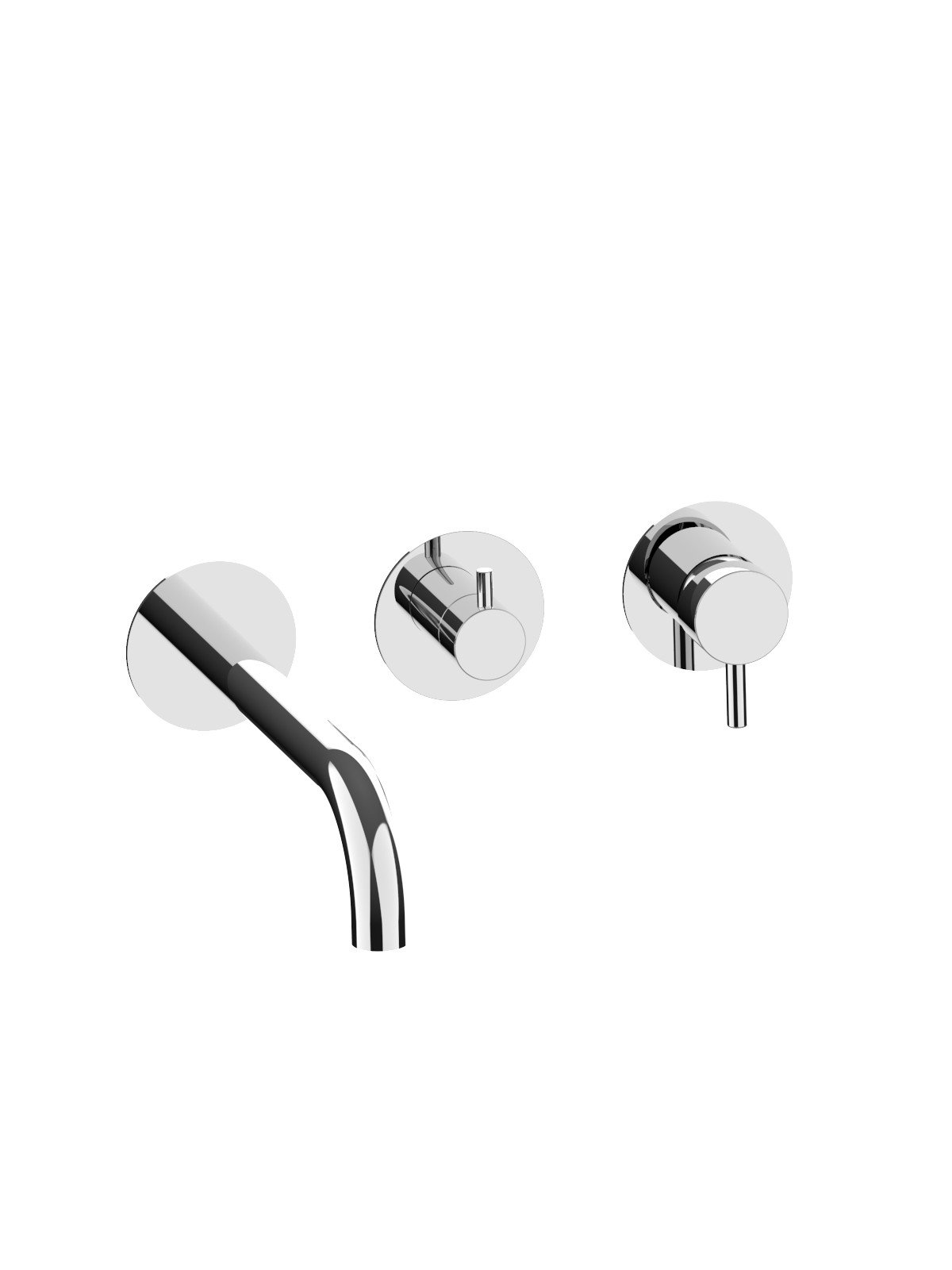 External set for built-in bath mixer with 3-way ceramic discs di