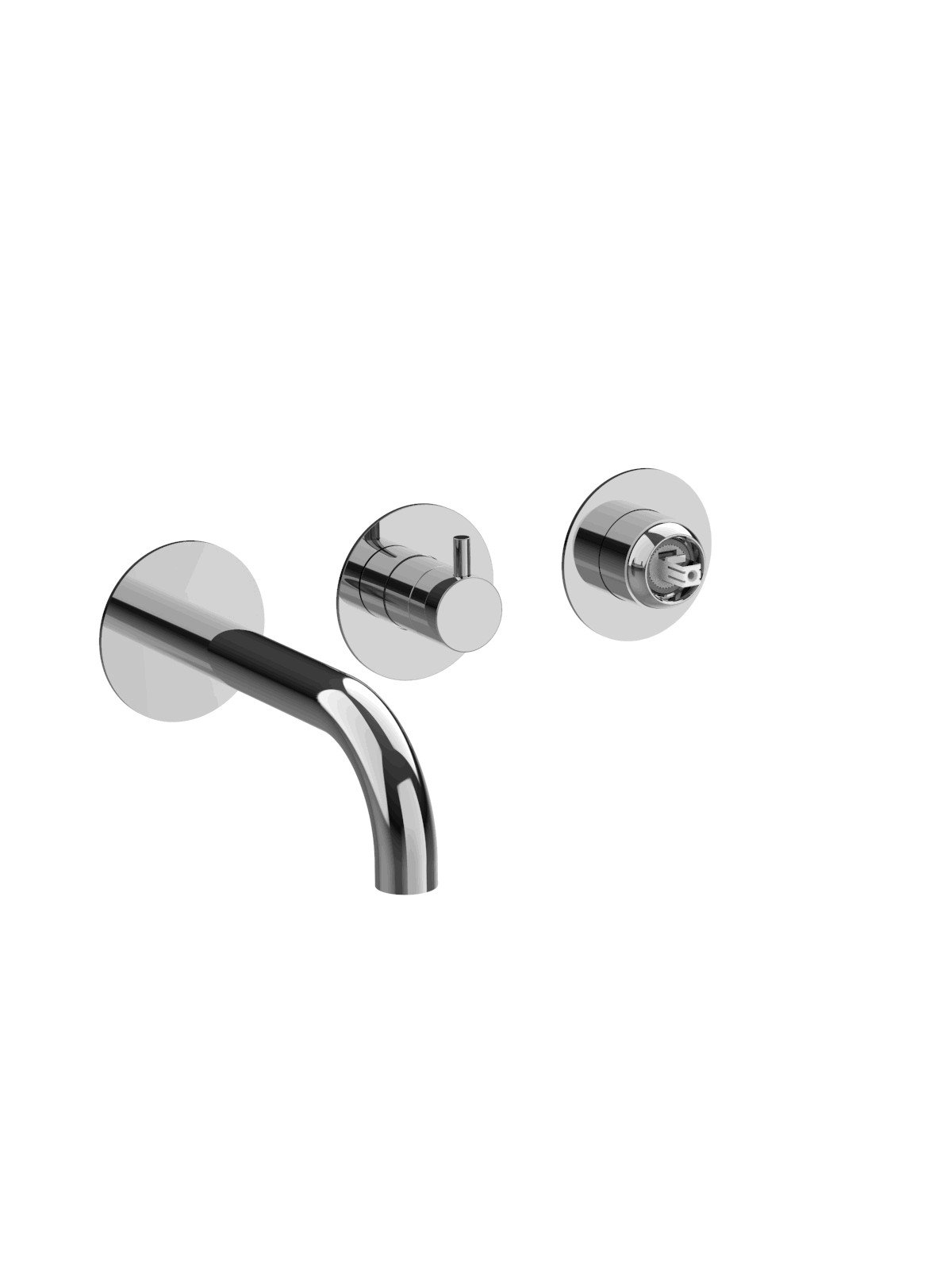 External set for built-in bath mixer with 3-way ceramic discs di