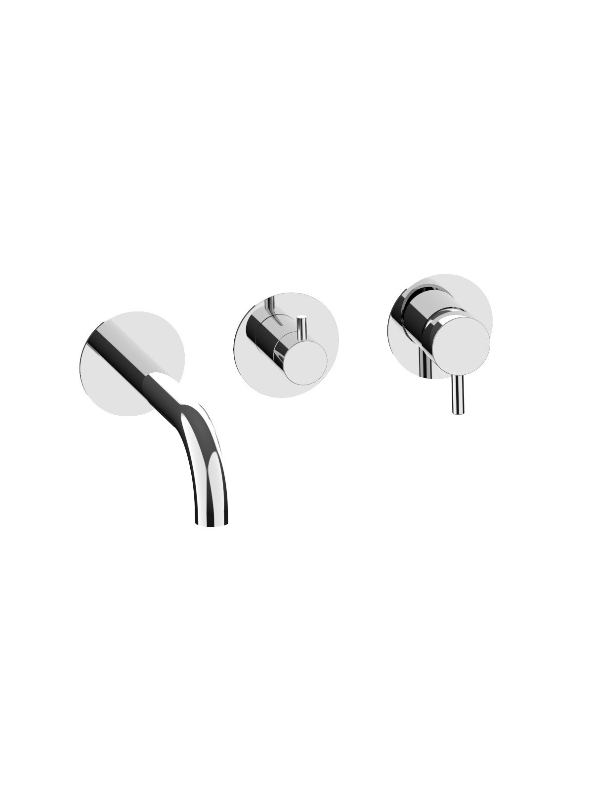 External set for built-in bath mixer with 3-way ceramic discs di