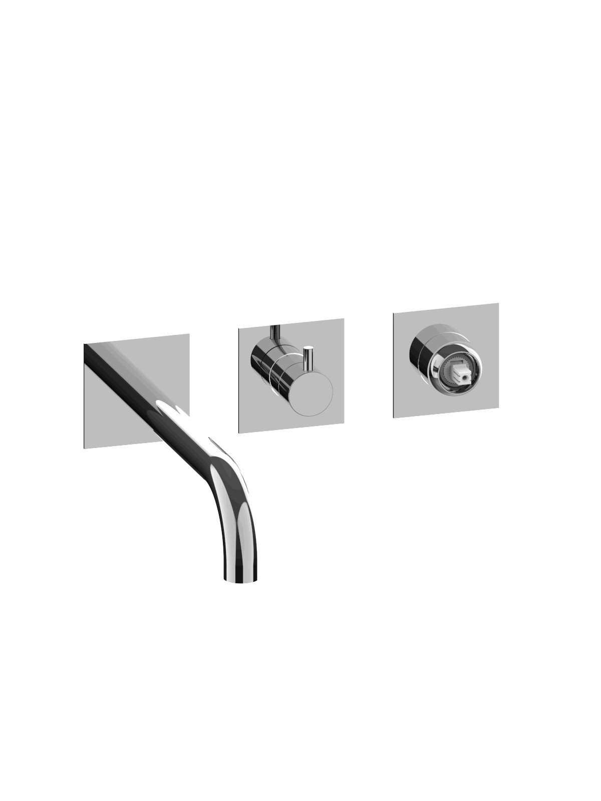 External set for built-in bath mixer with 3-way ceramic discs di