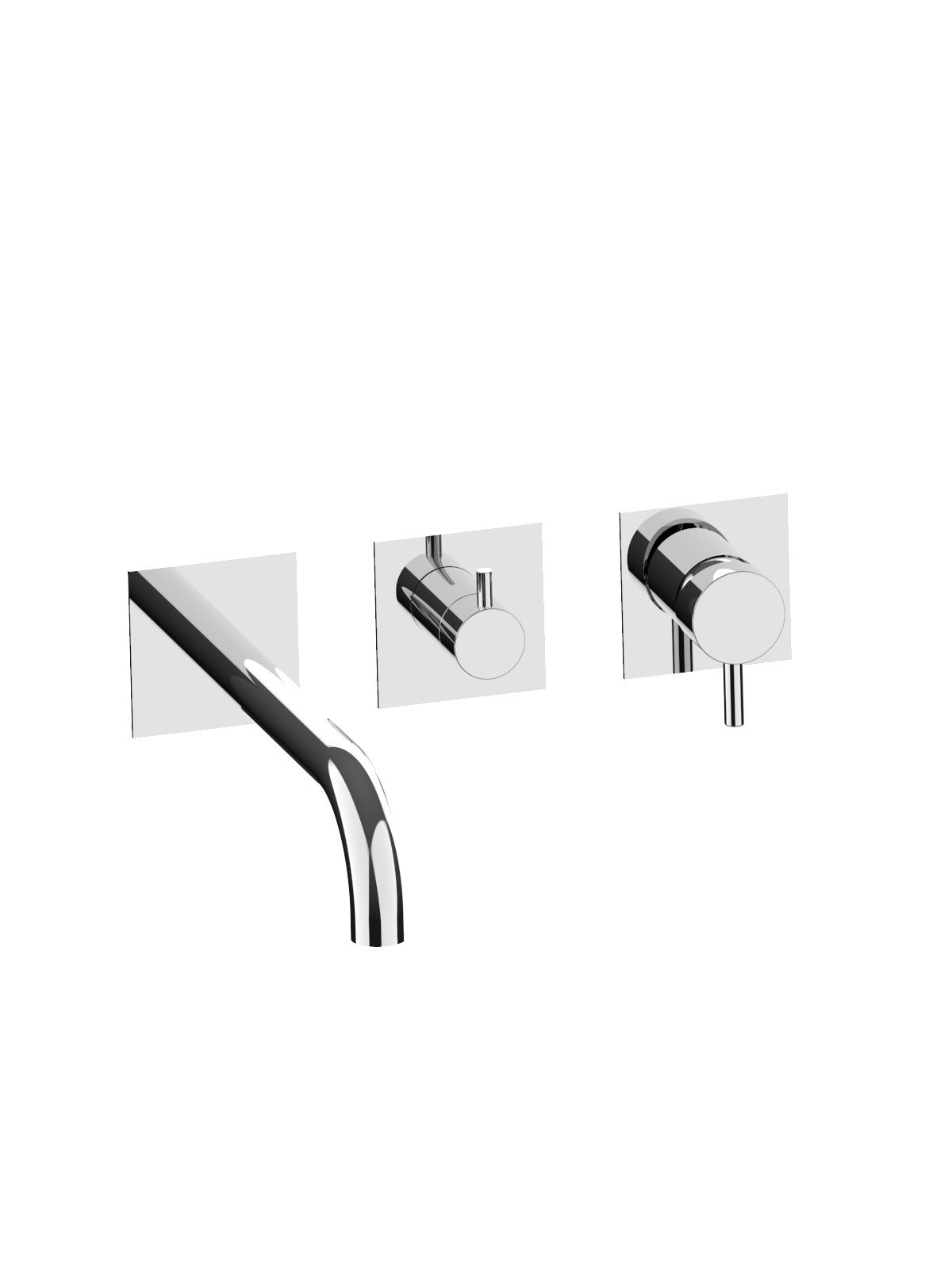 External set for built-in bath mixer with 3-way ceramic discs di