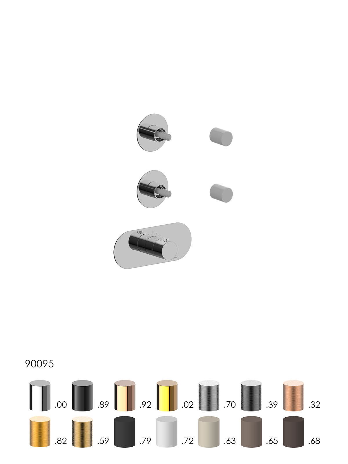 External components 2-way thermostatic built-in shower manifold