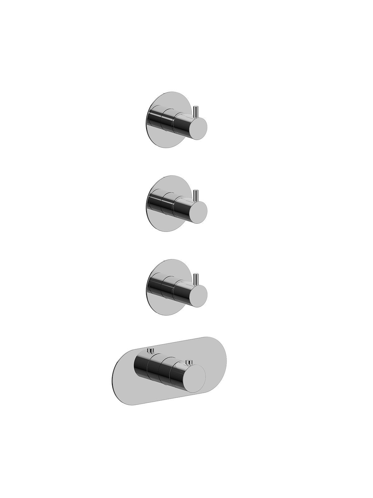 External components 3-way thermostatic built-in shower manifold