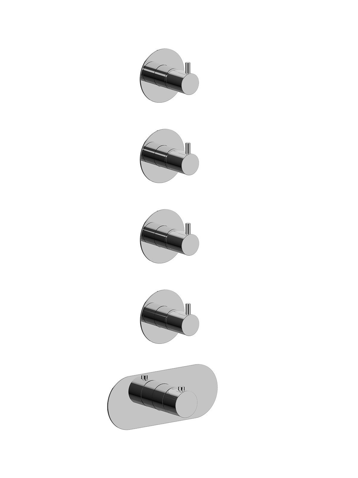 External components 4-way thermostatic built-in shower manifold