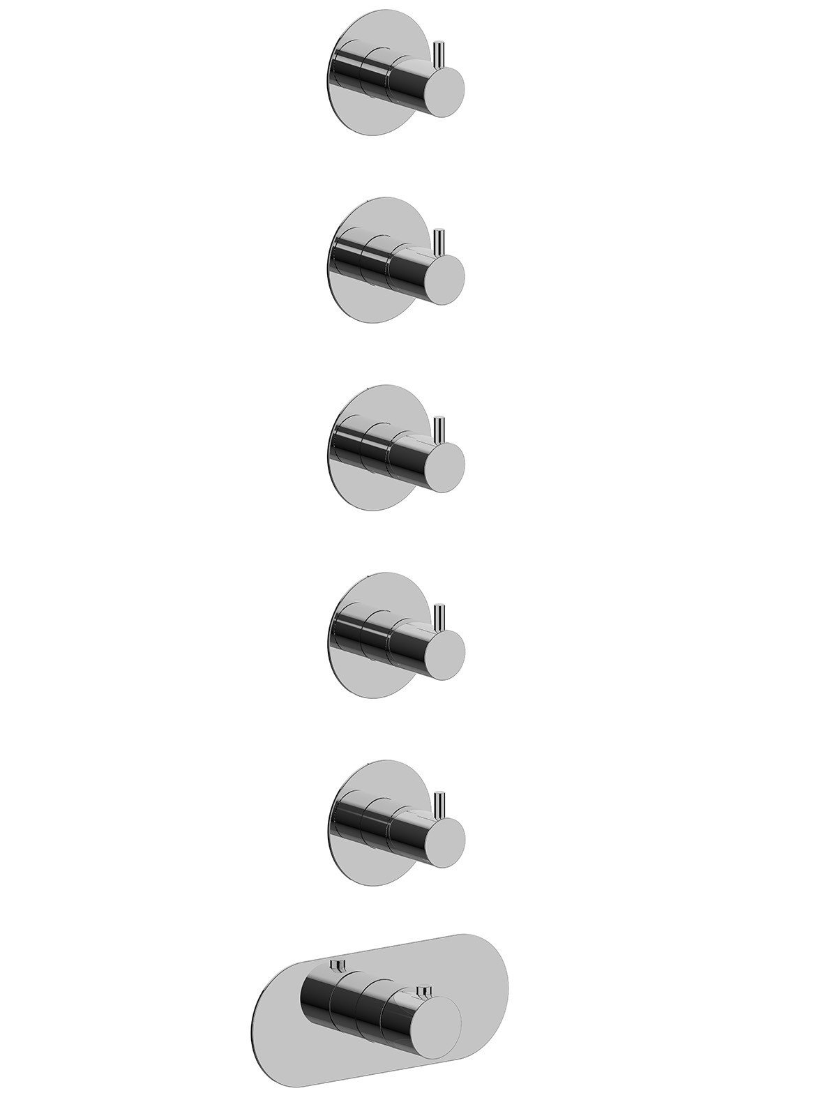 External components 5-way thermostatic built-in shower manifold