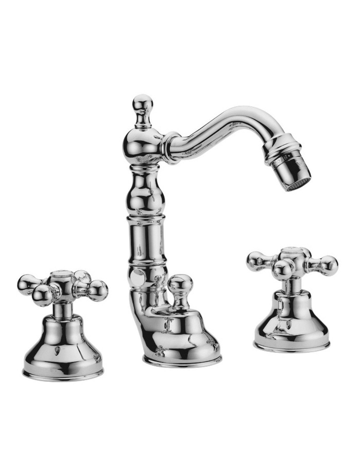 3 hole bidet mixer with vintage spout and  waste