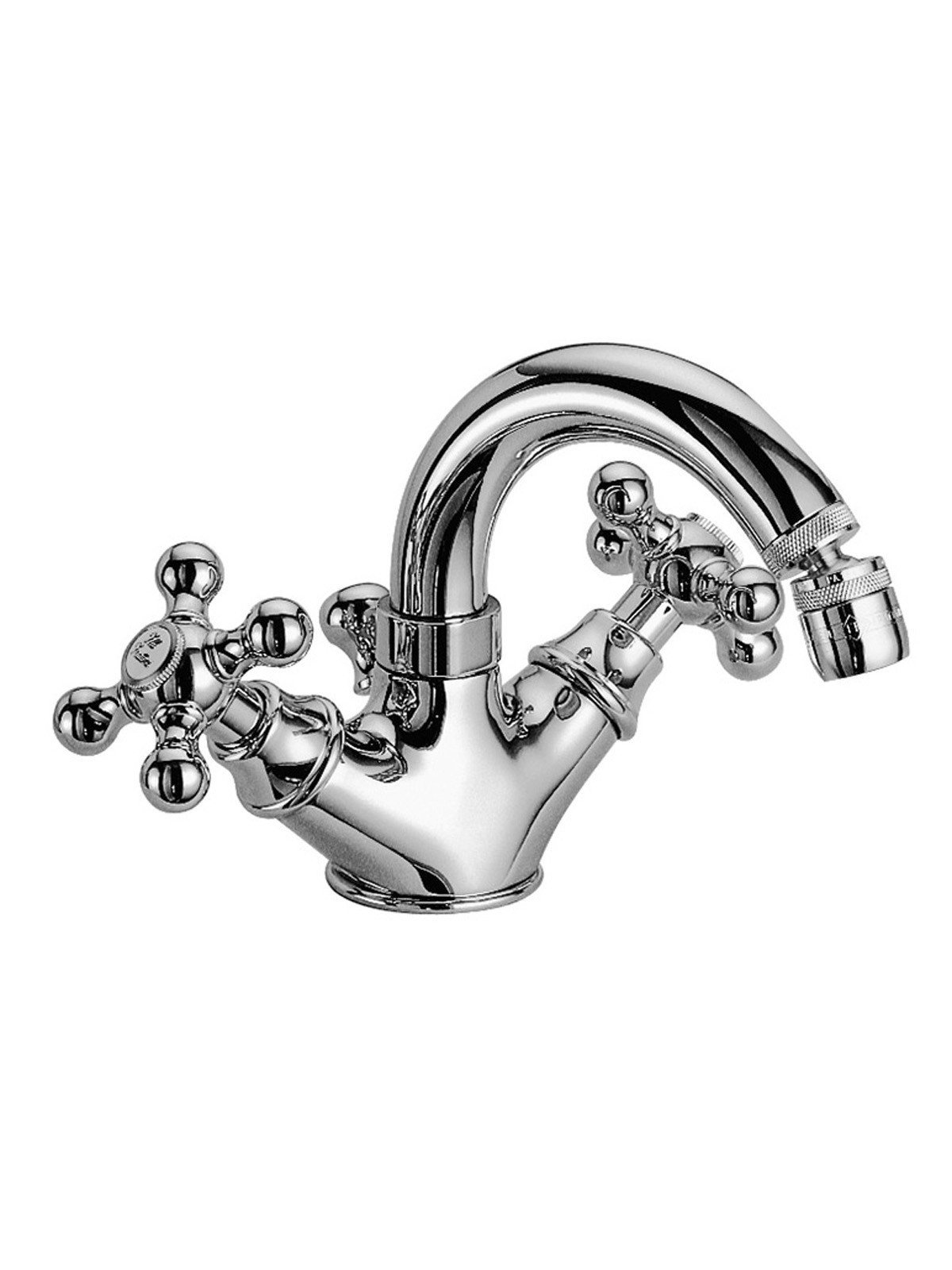 Single-hole bidet mixer with pop-up waste