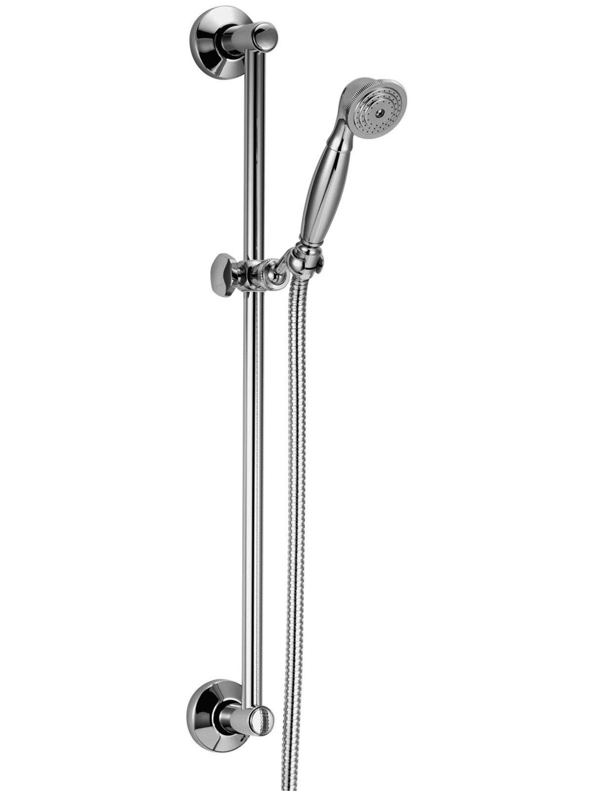 Sliding rail with handshower, 150 cm double clamp flexible hose