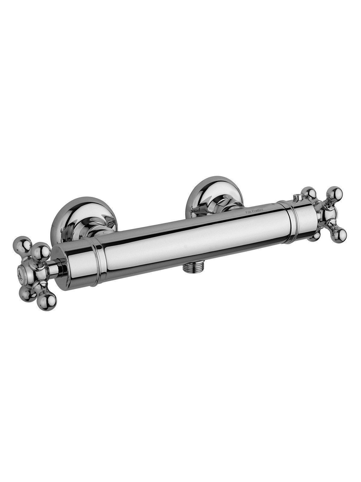 External thermostatic shower mixer, cold body, upper connection