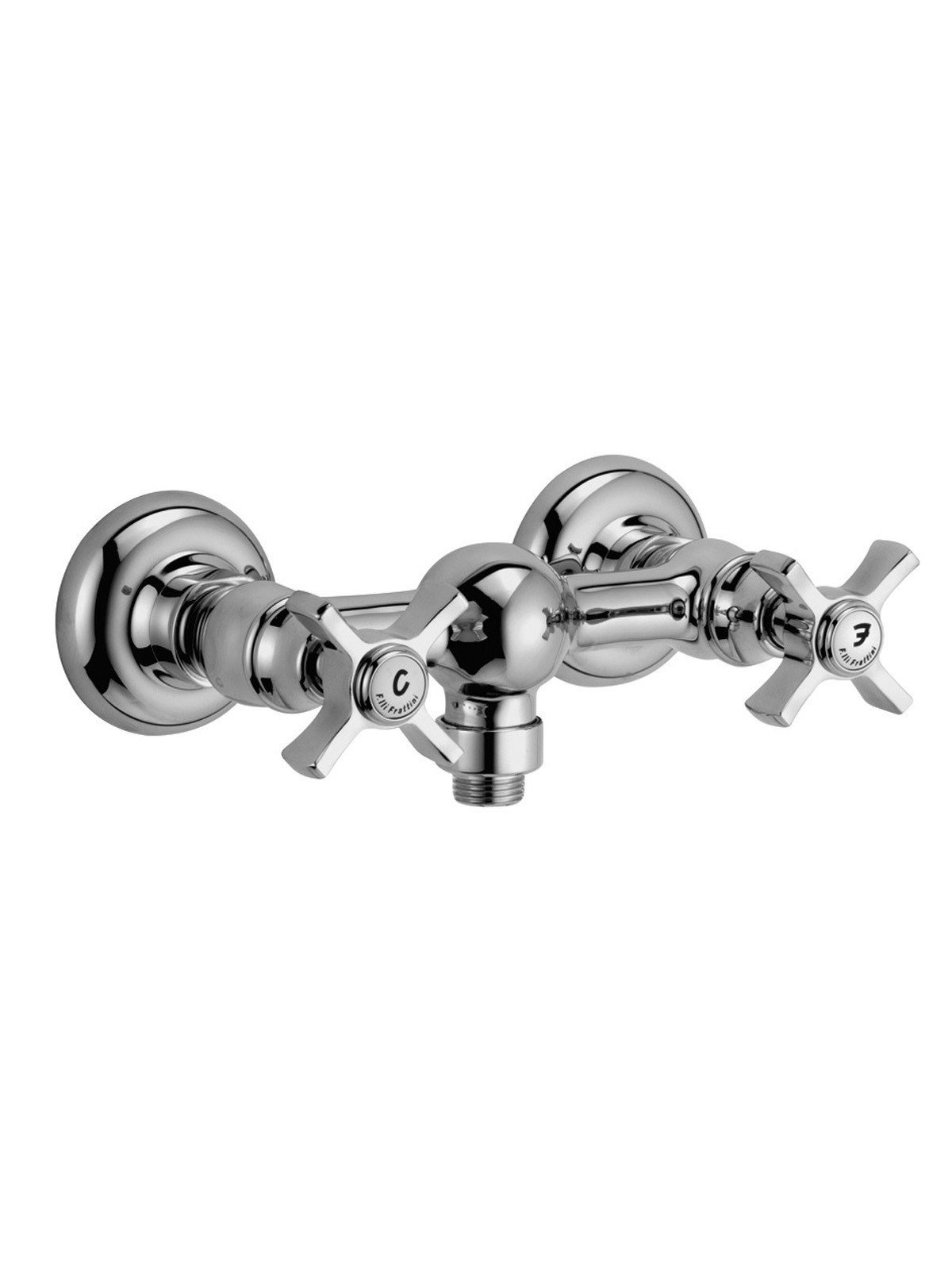 External shower mixer with 3/4px1/2p lower connection