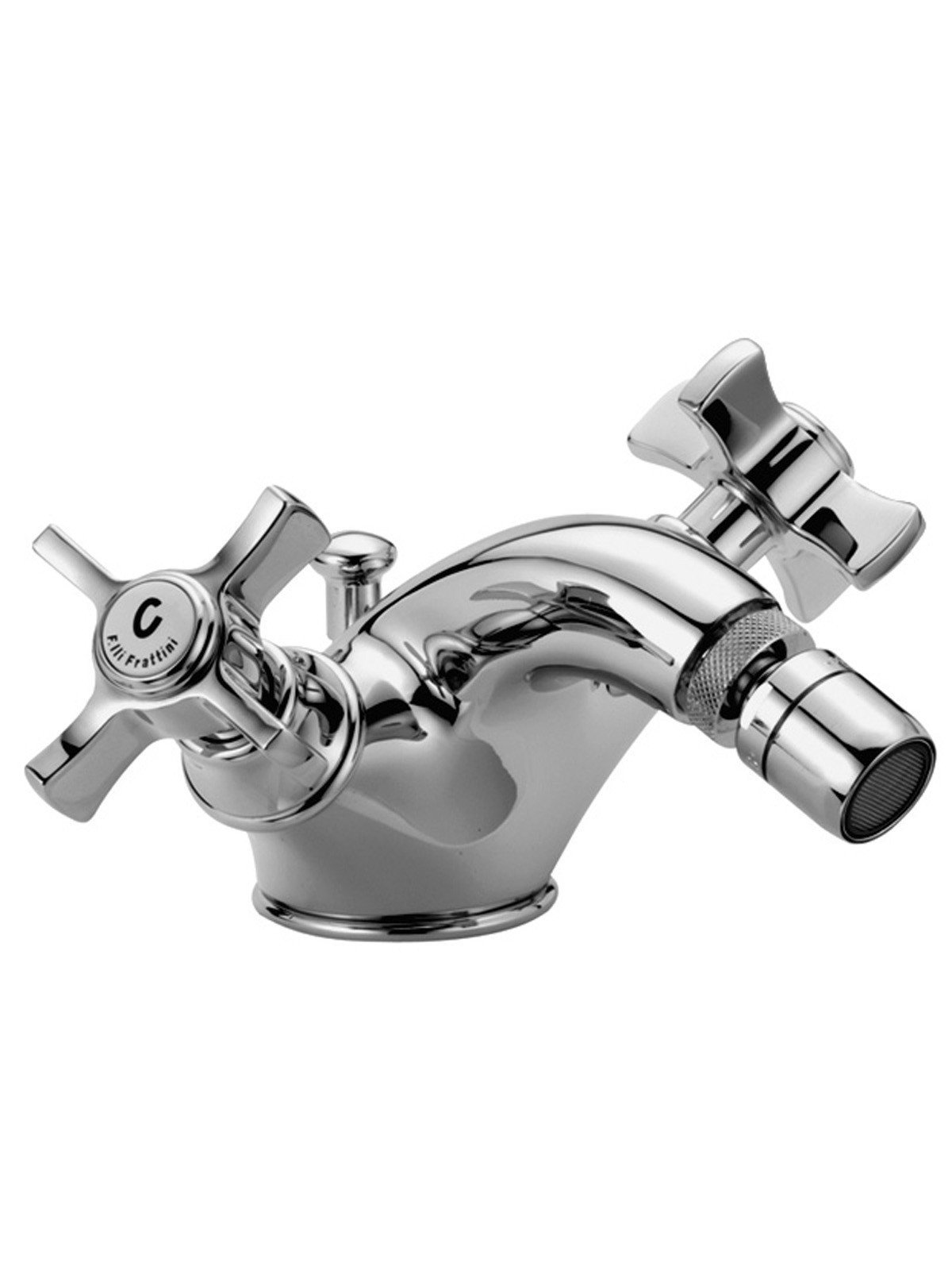 Single-hole bidet mixer with pop-up waste