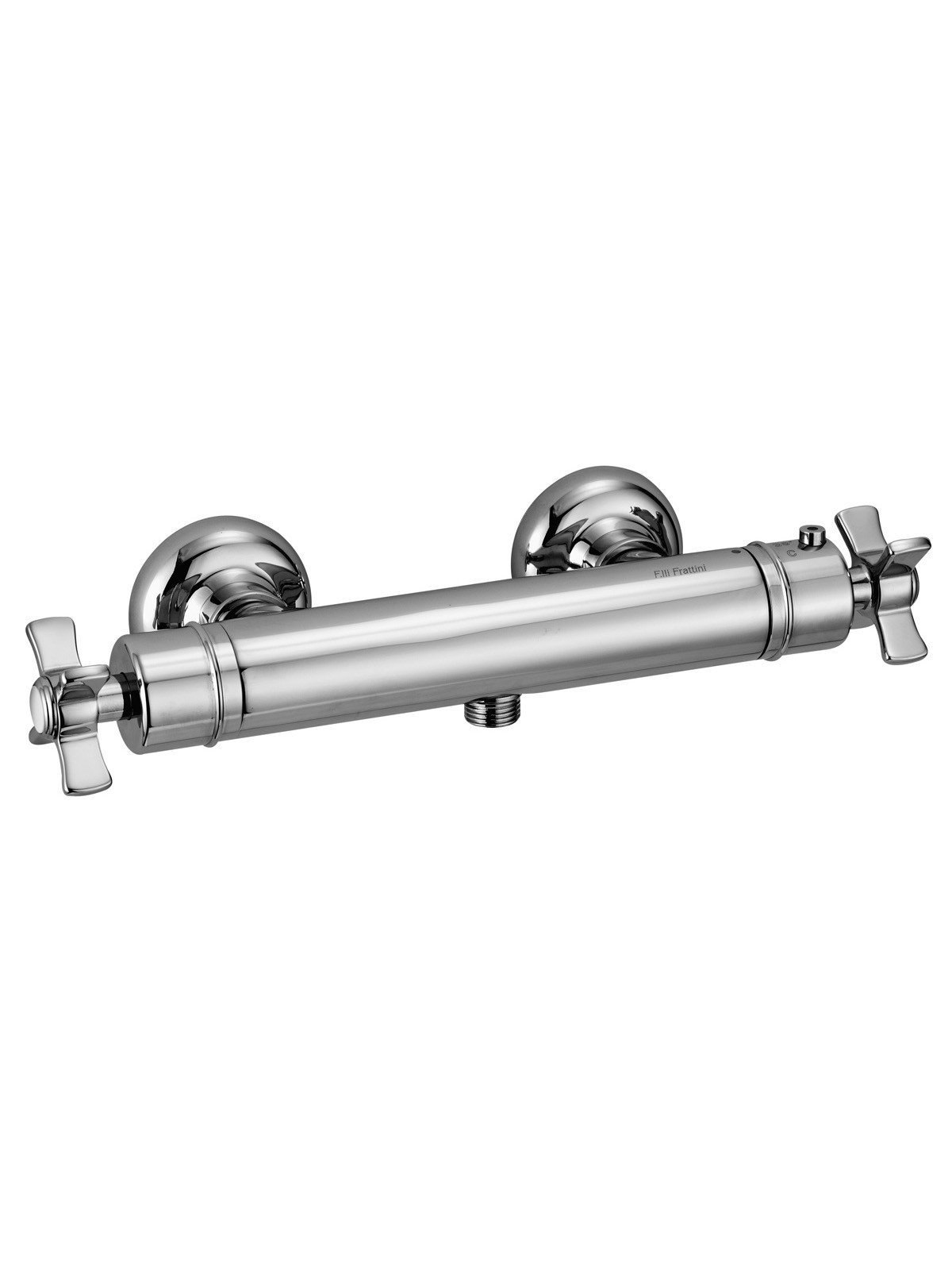 External thermostatic shower mixer, cold body, upper connection