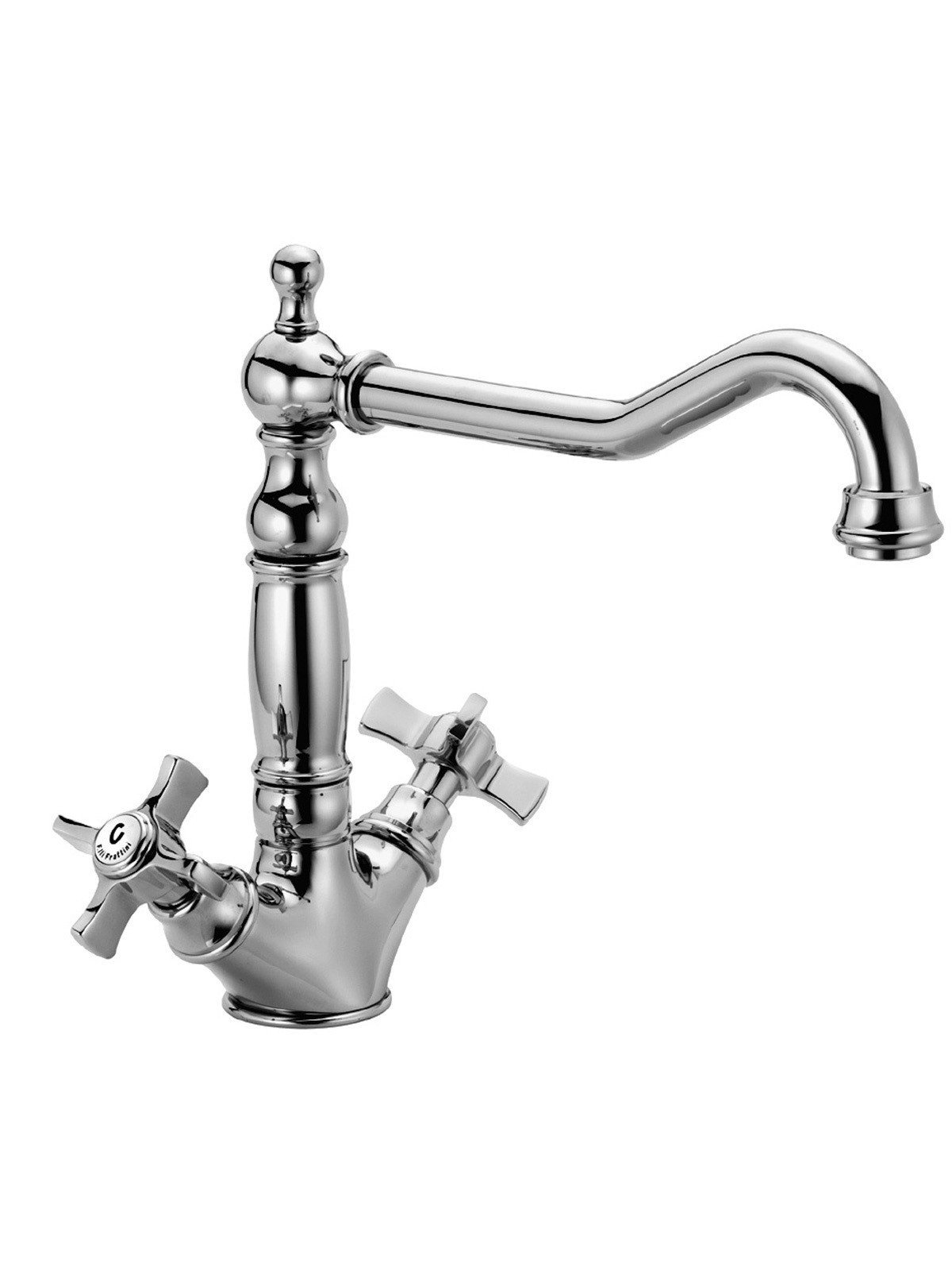 Single-lever sink mixer with old-style spout