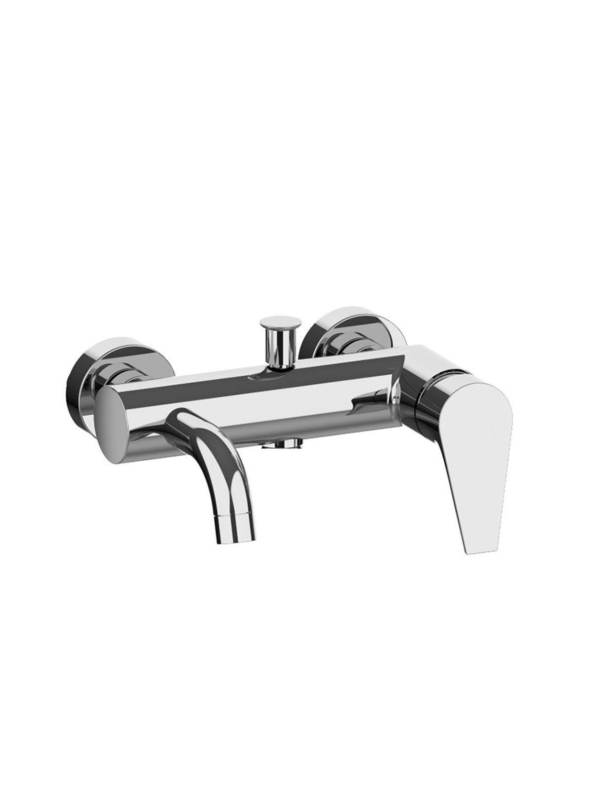 External single-lever bath mixer with duplex shower