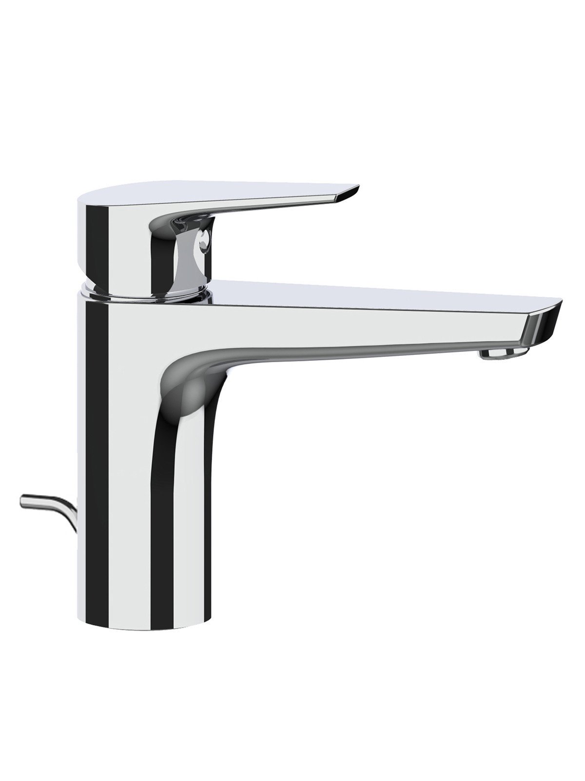Single-lever washbasin mixer with pop-up waste