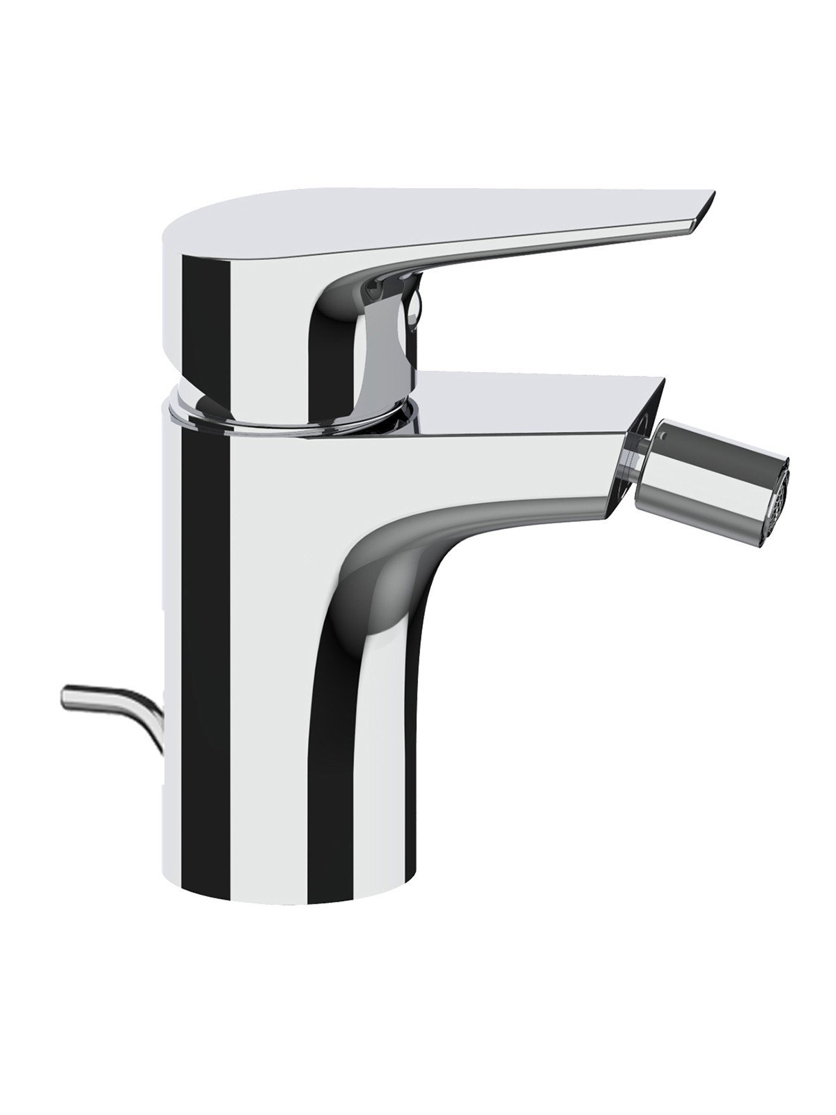 Single-lever bidet mixer with pop-up waste