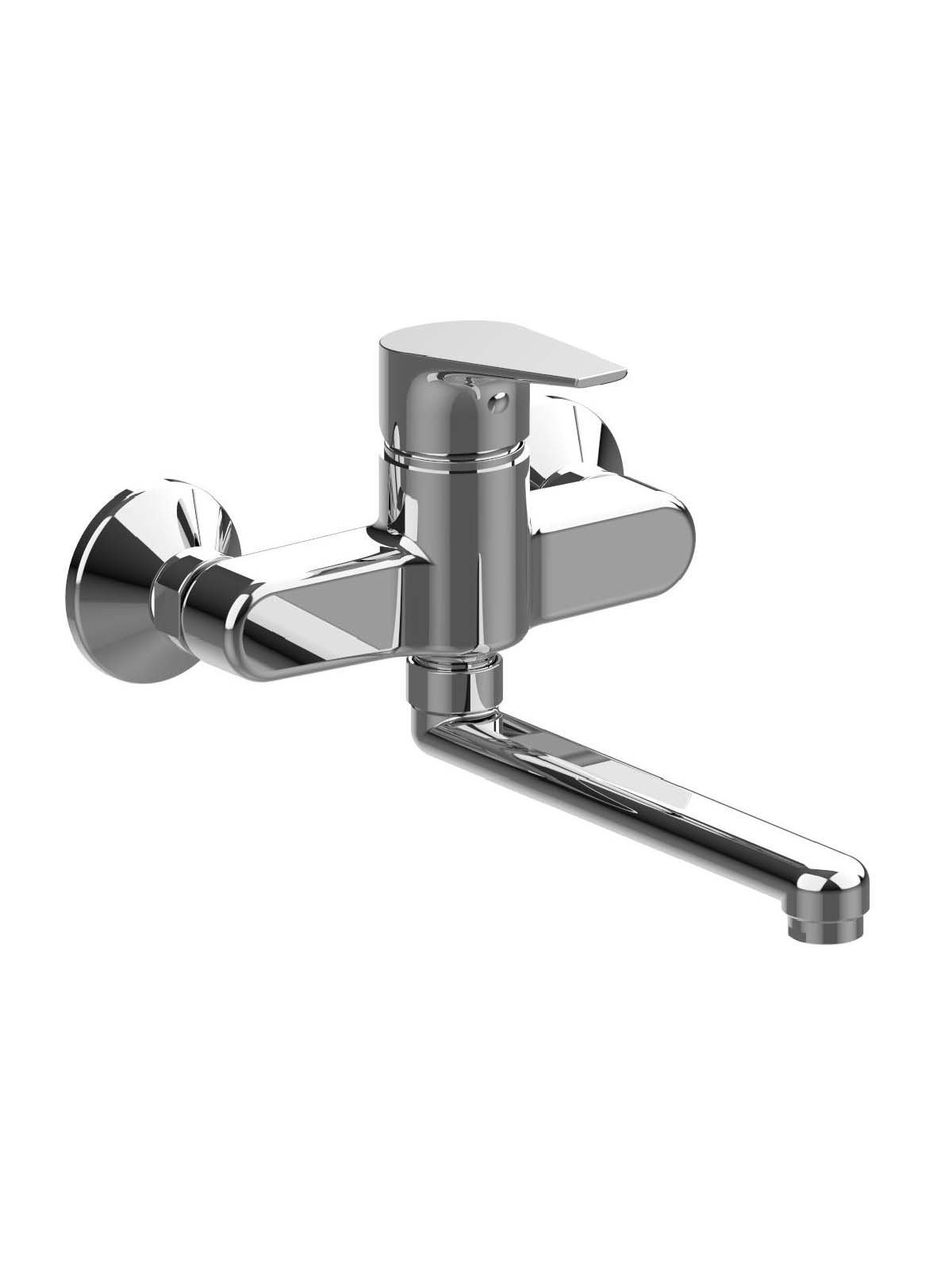 Wall-mounted single-lever sink mixer