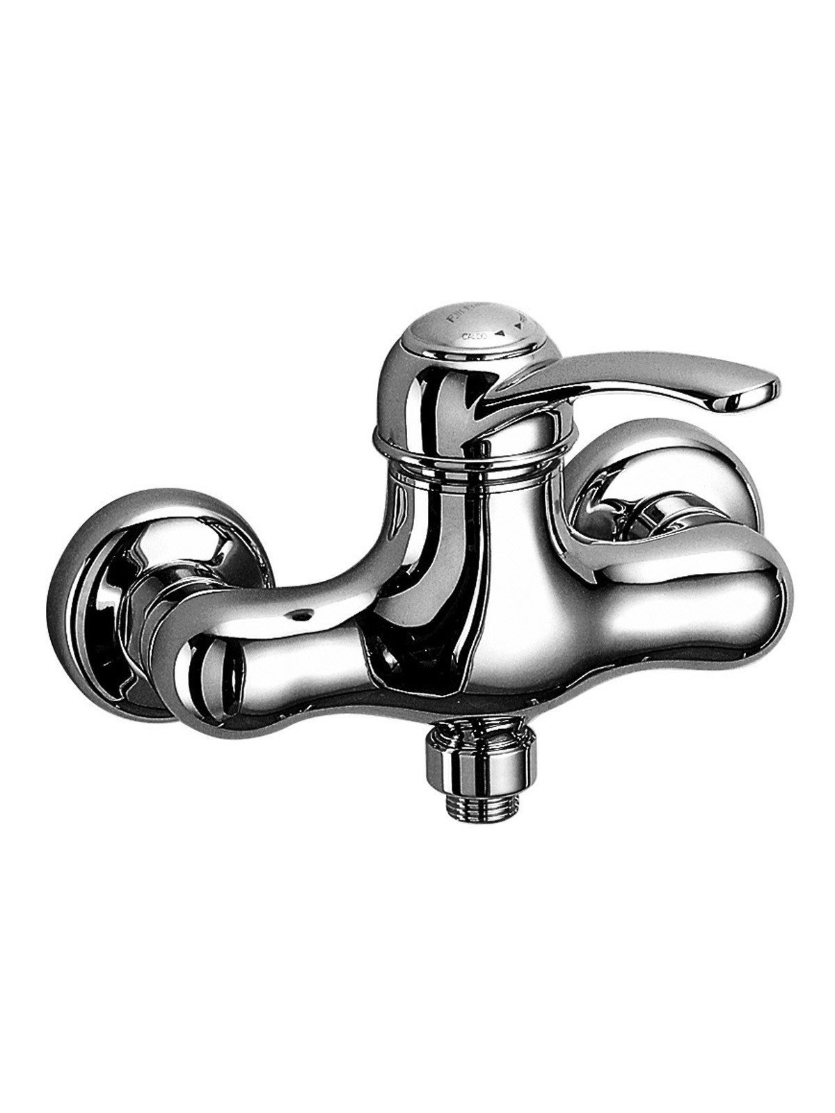 External single-lever shower mixer with upper connection