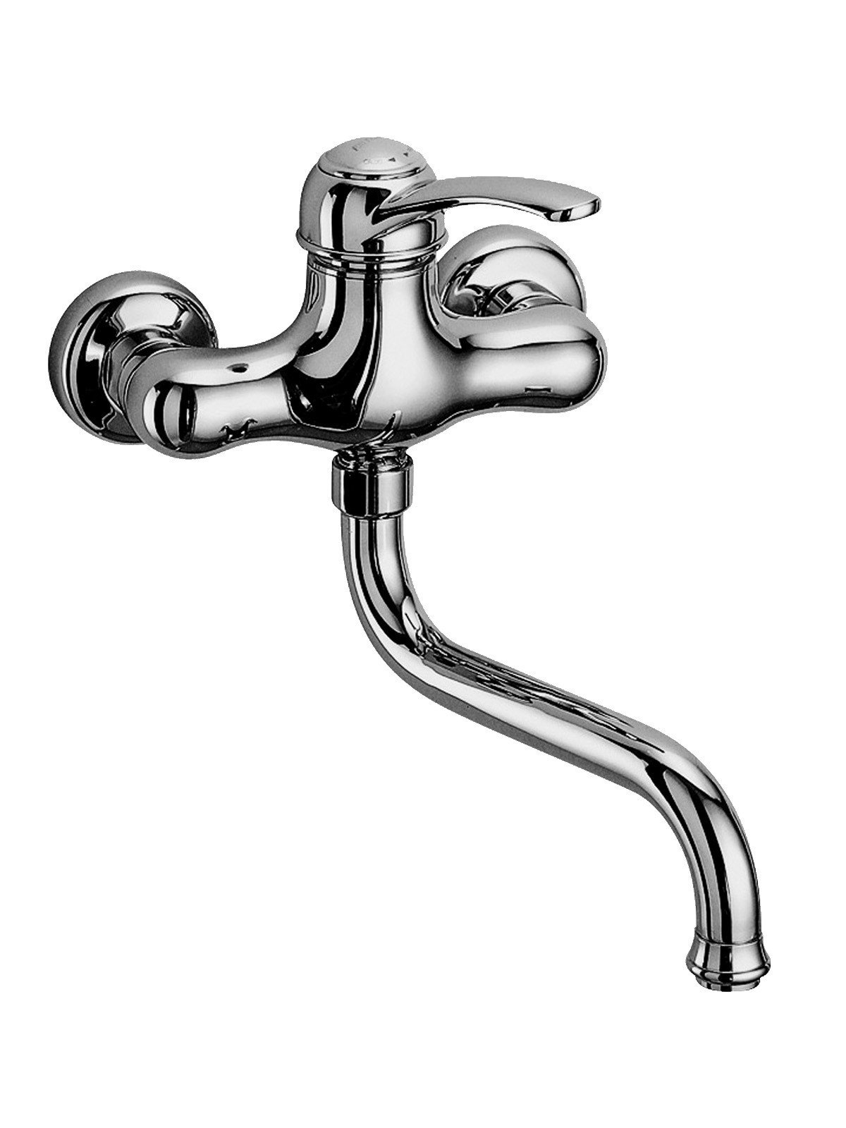 Wall-mounted single-lever sink mixer