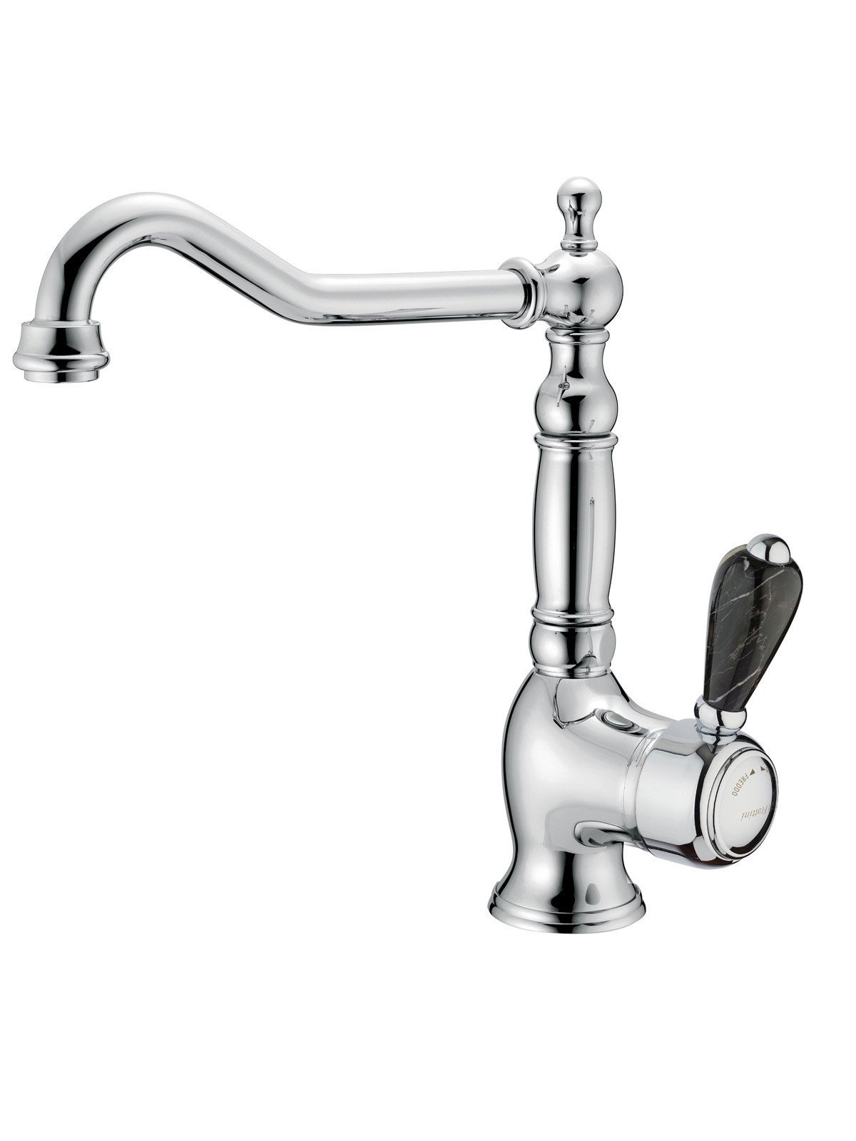 Single-hole sink mixer with old-style spout