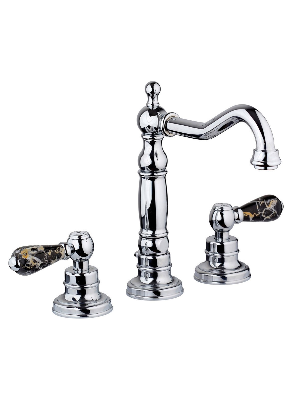 3-hole washbasin mixer with old-style spout