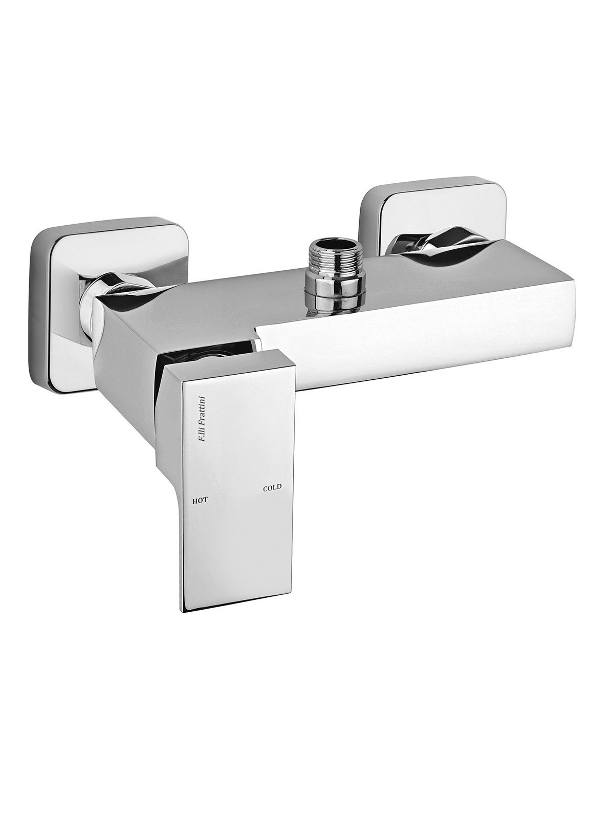 External single-lever shower mixer with upper connection