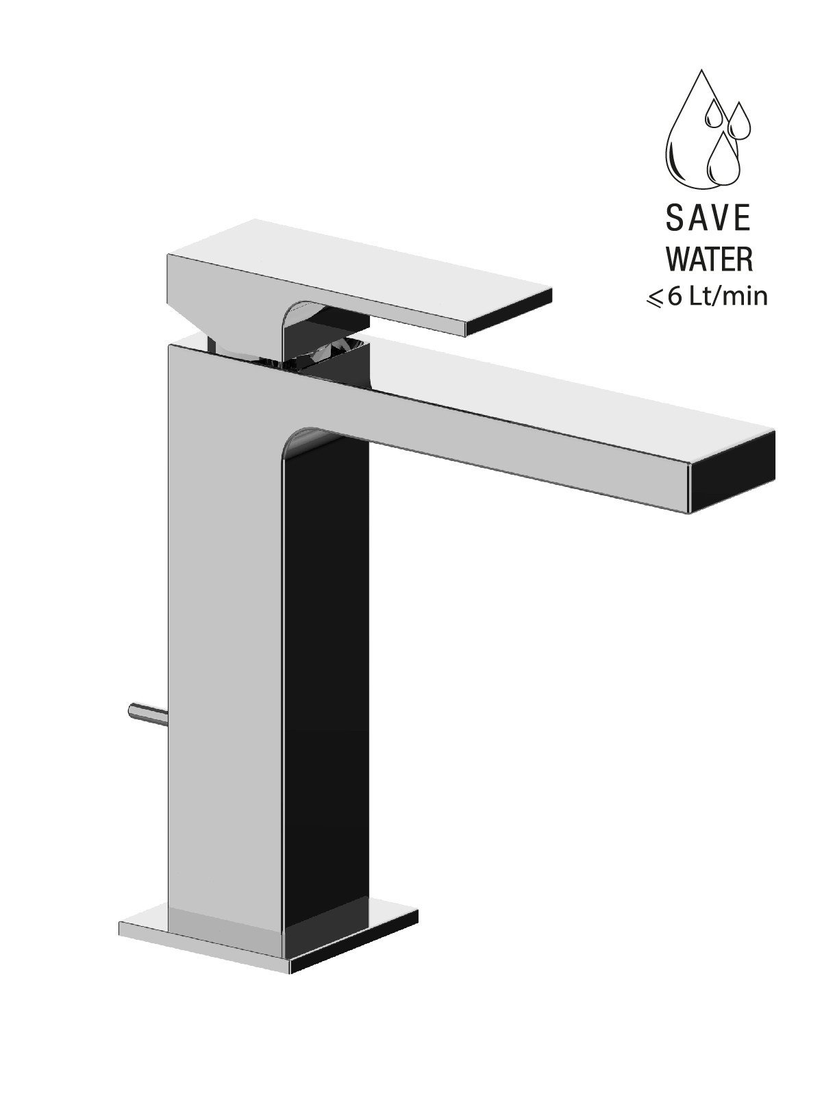 Single-lever washbasin mixer with pop-up waste
