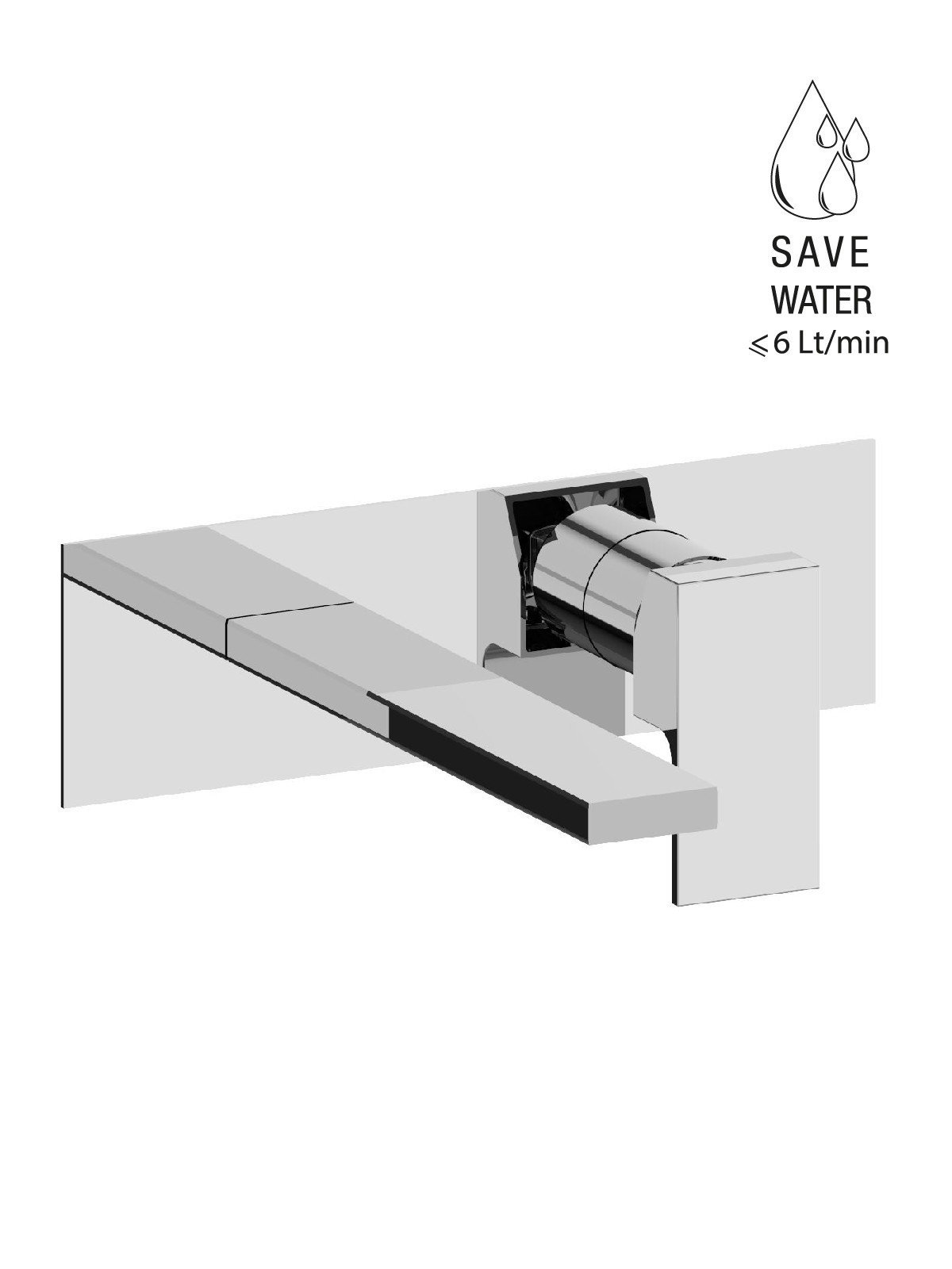 External visible components built-in washbasin mixer without pop