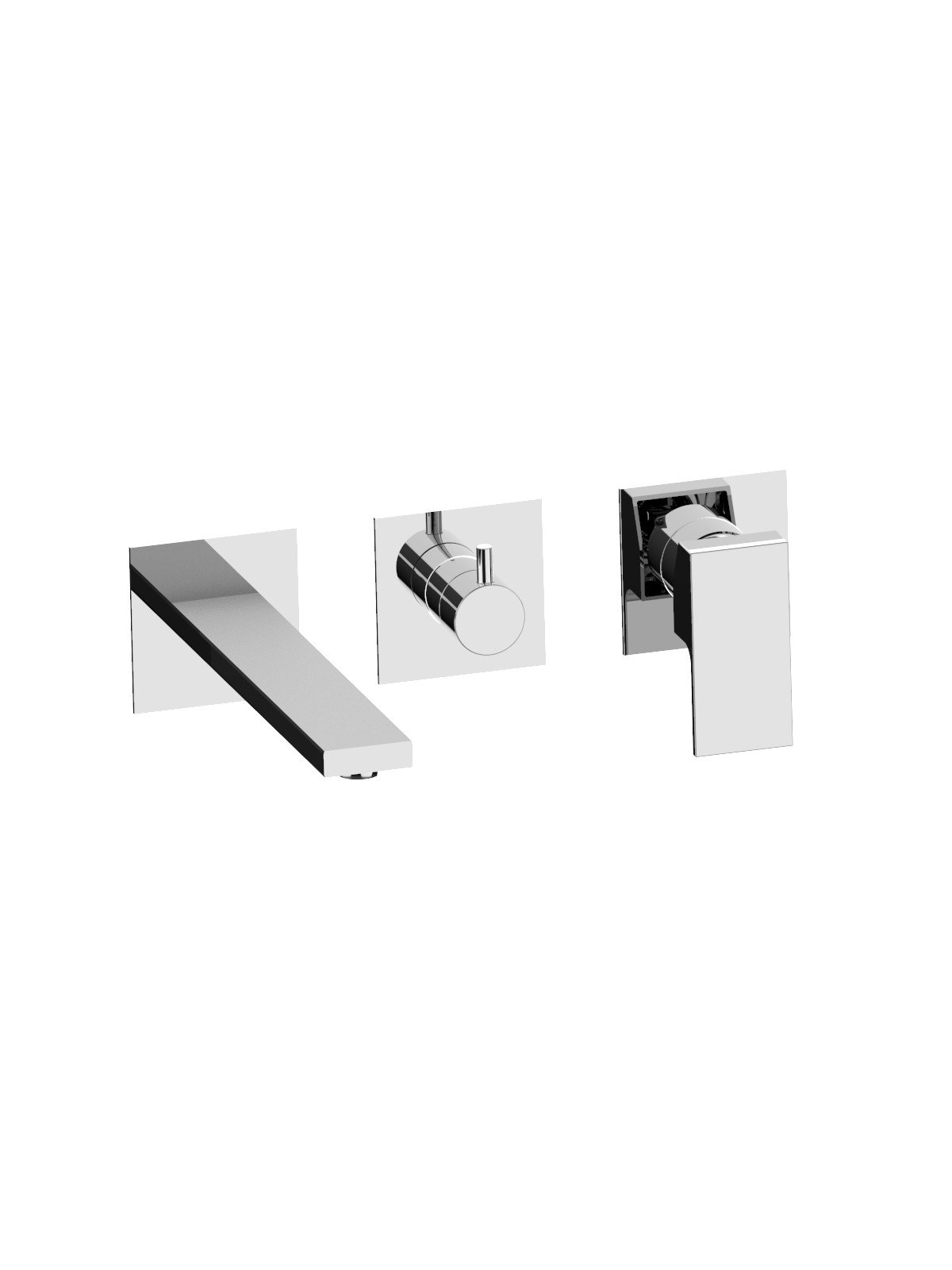 External set for built-in bath mixer with 3-way ceramic discs di