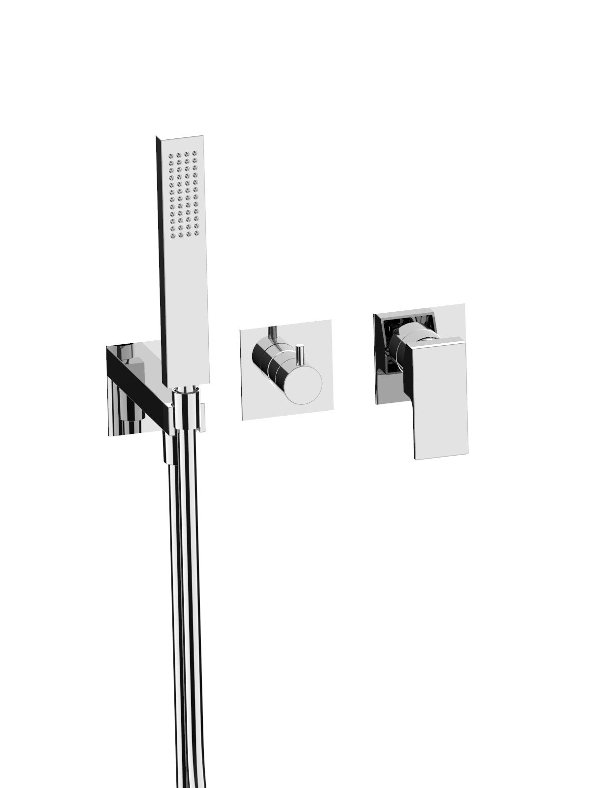 External parts: 2-way mixer with diverter, hand shower