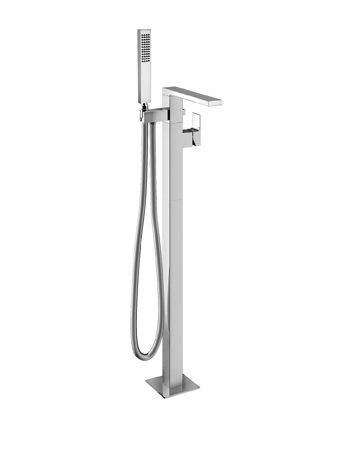 External visible components free standing bath mixer