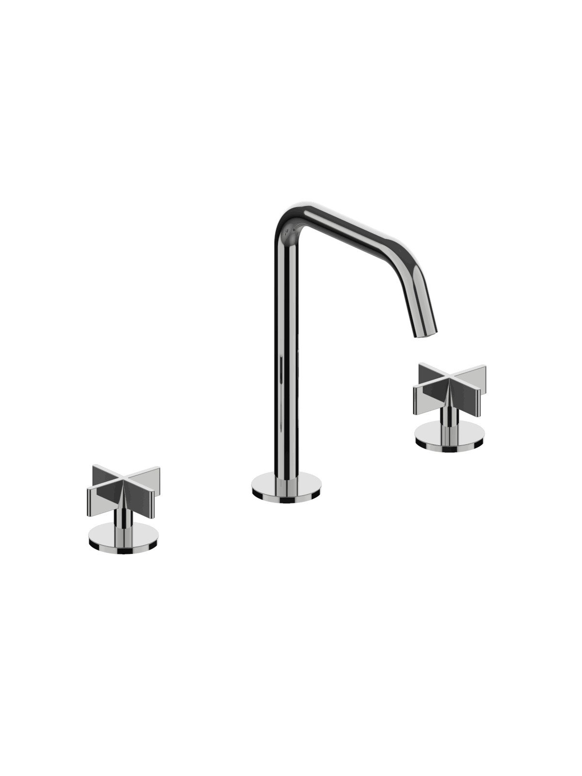 3-hole washbasin mixer with swivel spout without pop-up waste