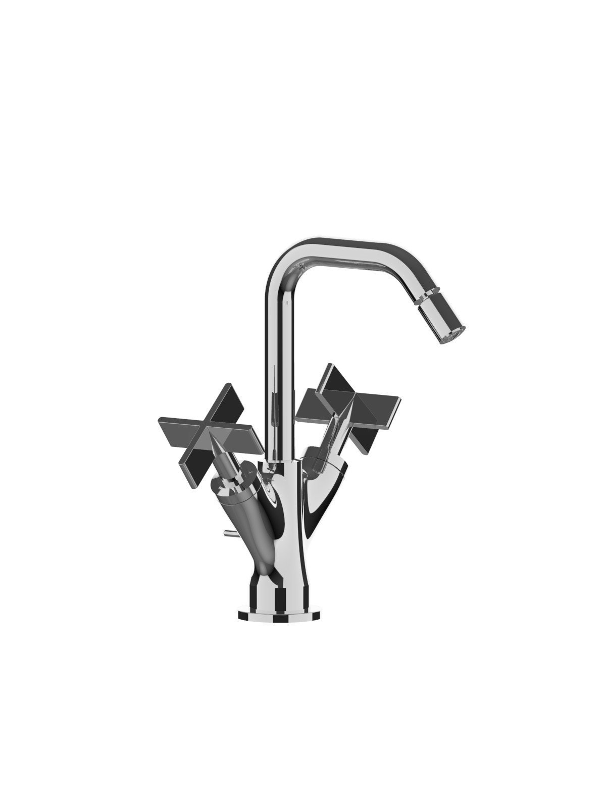Single-hole bidet mixer with 1p1/4 pop-up waste